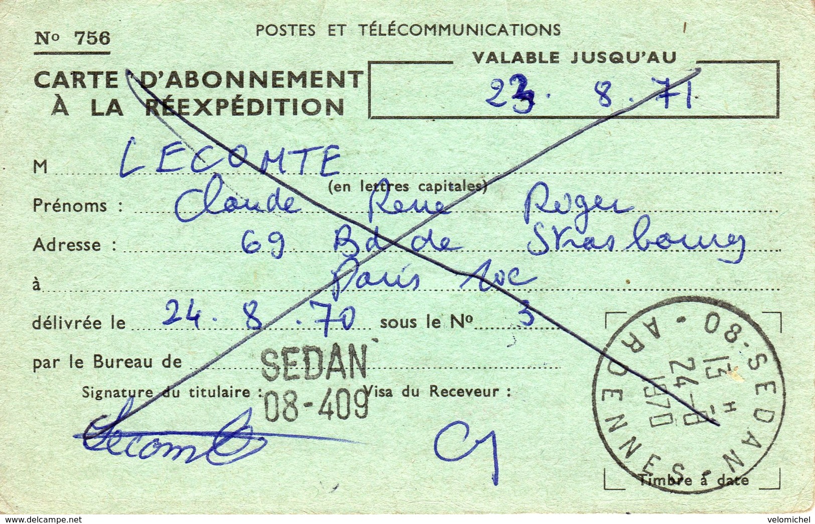 Ardennes.SEDAN.PTT.1931 Répertoire Poste Restante Et Réexpédition + Carte - Non Classés