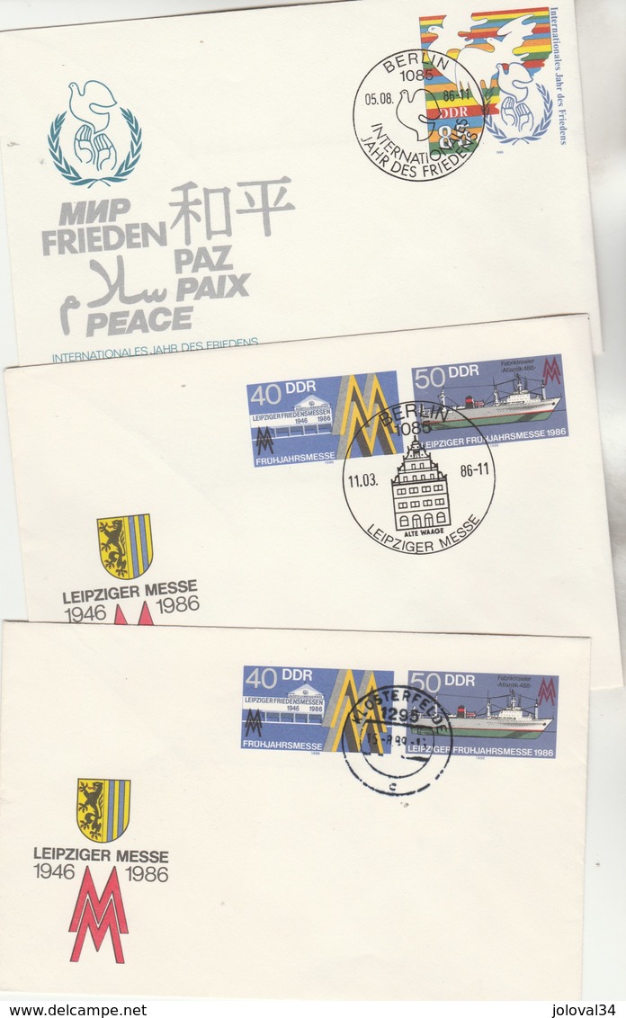 DDR RDA Lot 5 Entiers Enveloppes 1985 Et 1986 - 2 Scan - Covers - Used