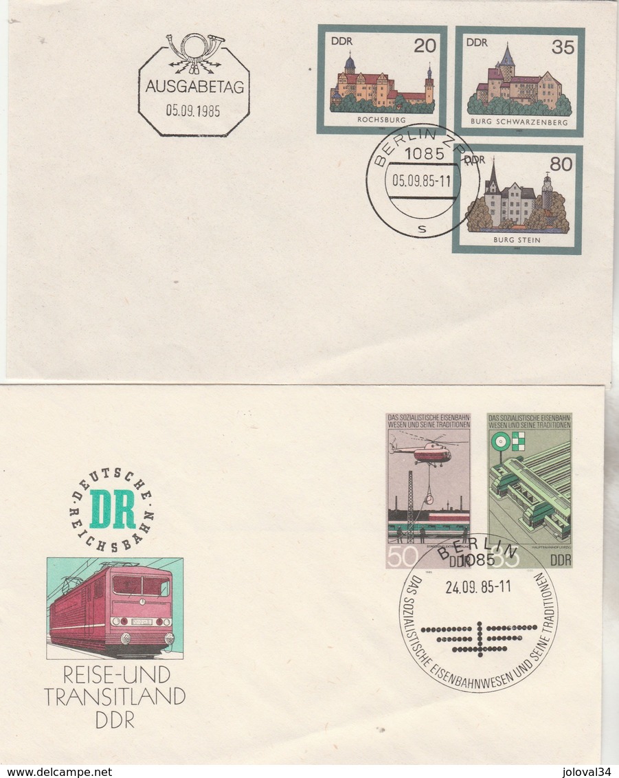 DDR RDA Lot 5 Entiers Enveloppes 1985 Et 1986 - 2 Scan - Covers - Used