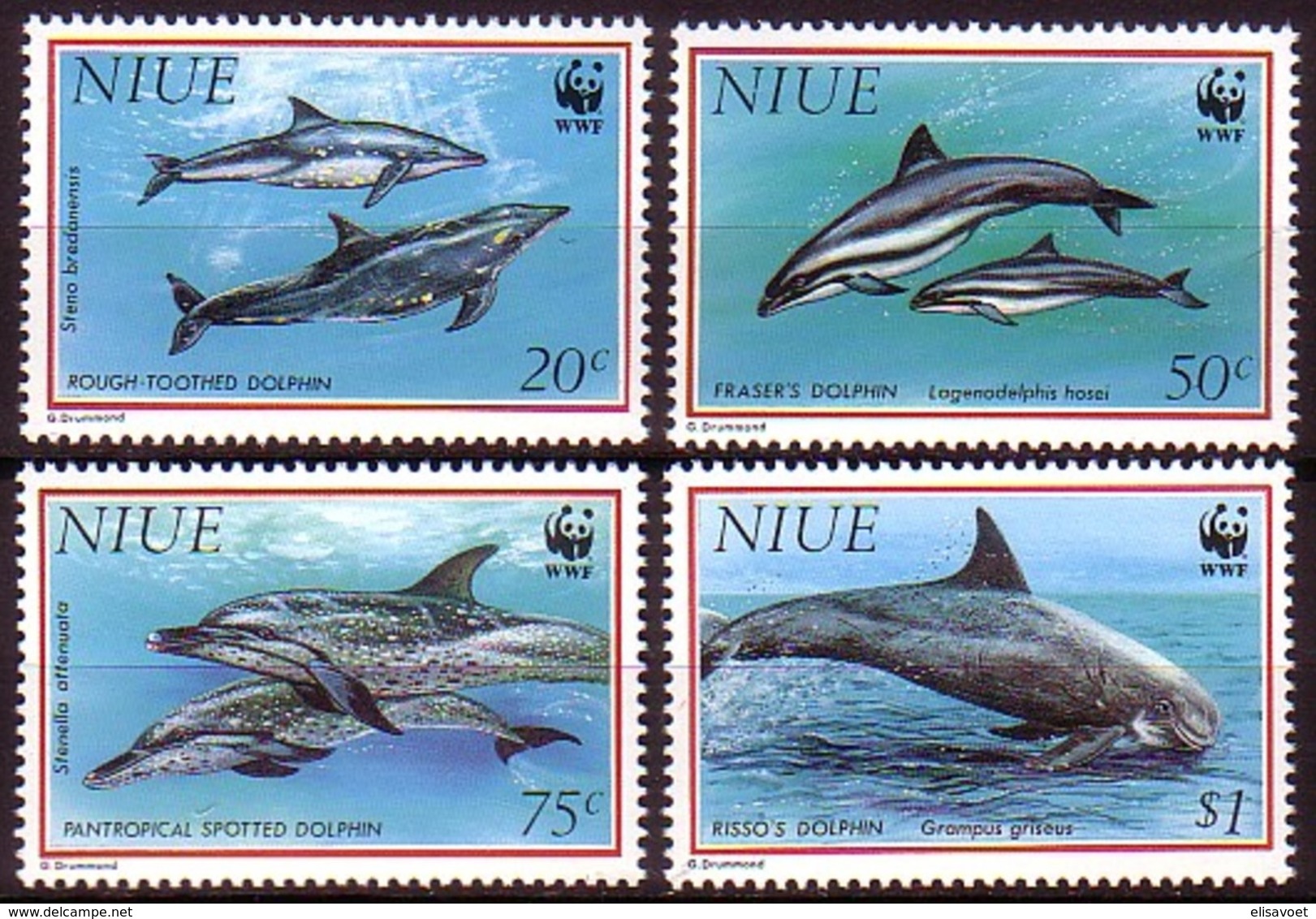 Niue 1993 Yvertn° 614-617 *** MNH Cote 15,00 Euro Faune WWF Dolfijnen Dauphins - Niue