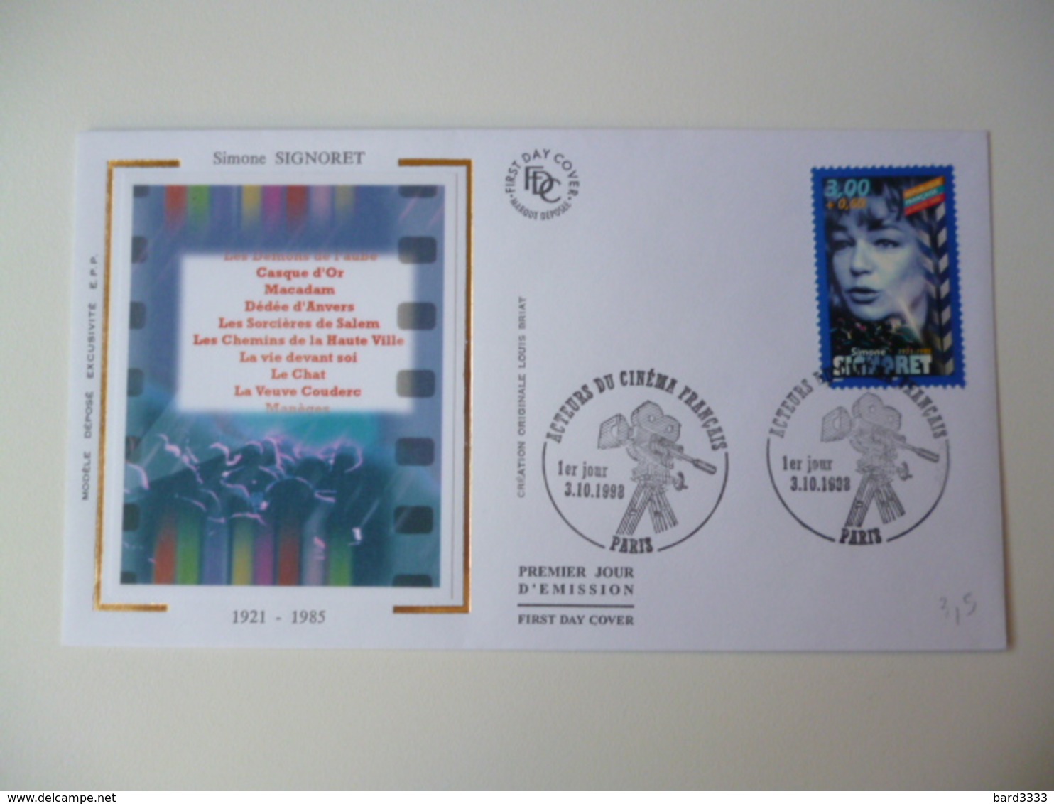 Enveloppe Ier Jour FDC 1998  Simone Signoret - 1990-1999