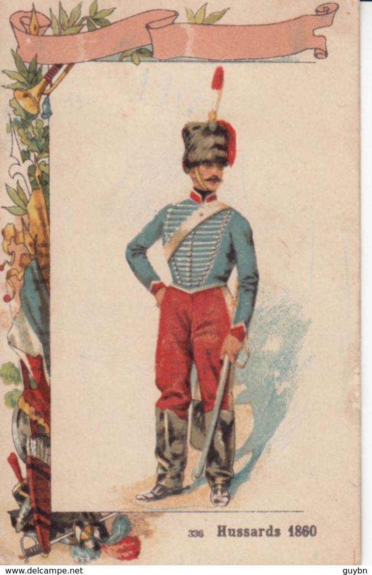 Chromo Chocolat Du Prado Marseille .. Hussard 1860 .. Militaire - Autres & Non Classés