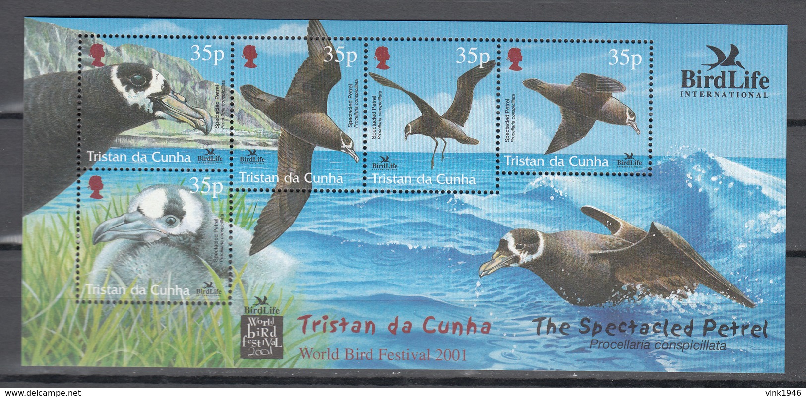 Tristan Da Cunha 2001,4V In Block,birds,vogels,vögel,oiseaux,pajaros,uccelli,aves,MNH/Postfris(L3380) - Andere & Zonder Classificatie