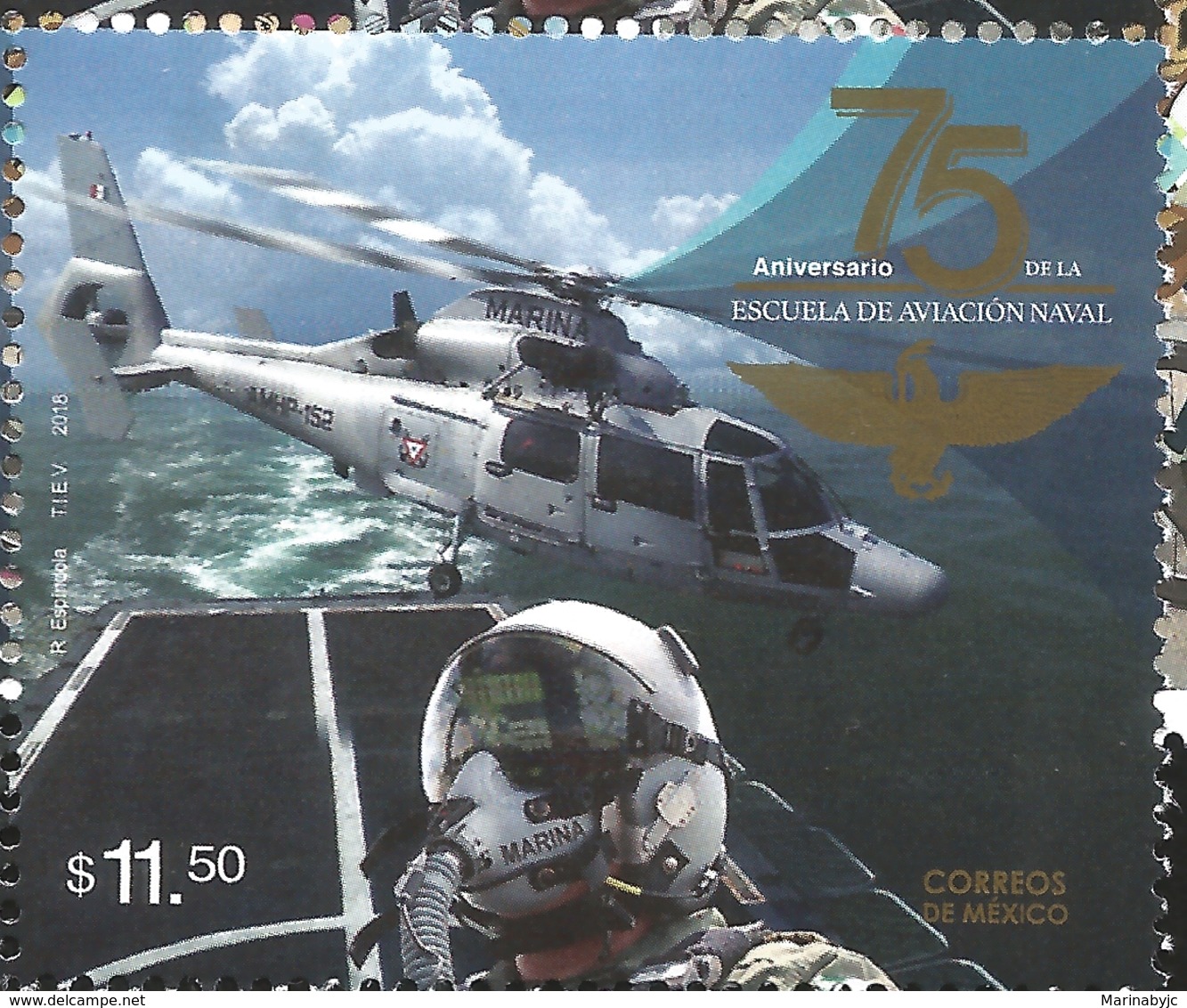 J) 2018 MEXICO, 75 YEARS OF THE NAVAL AVIATION SCHOOL, MNH - Mexico
