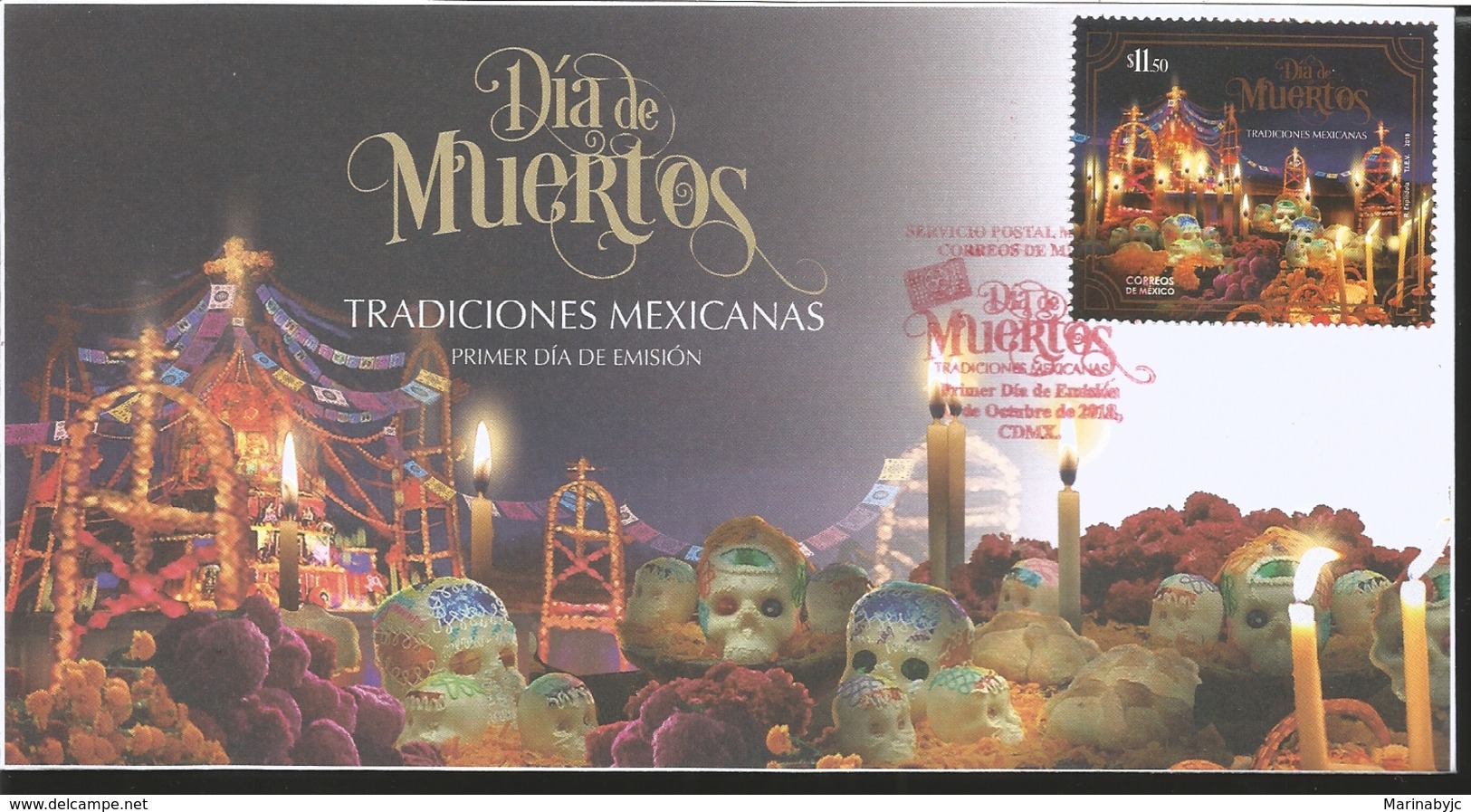 J) 2018 MEXICO, DAY OF THE DEAD, MEXICAN TRADITIONS, FDC - Mexico