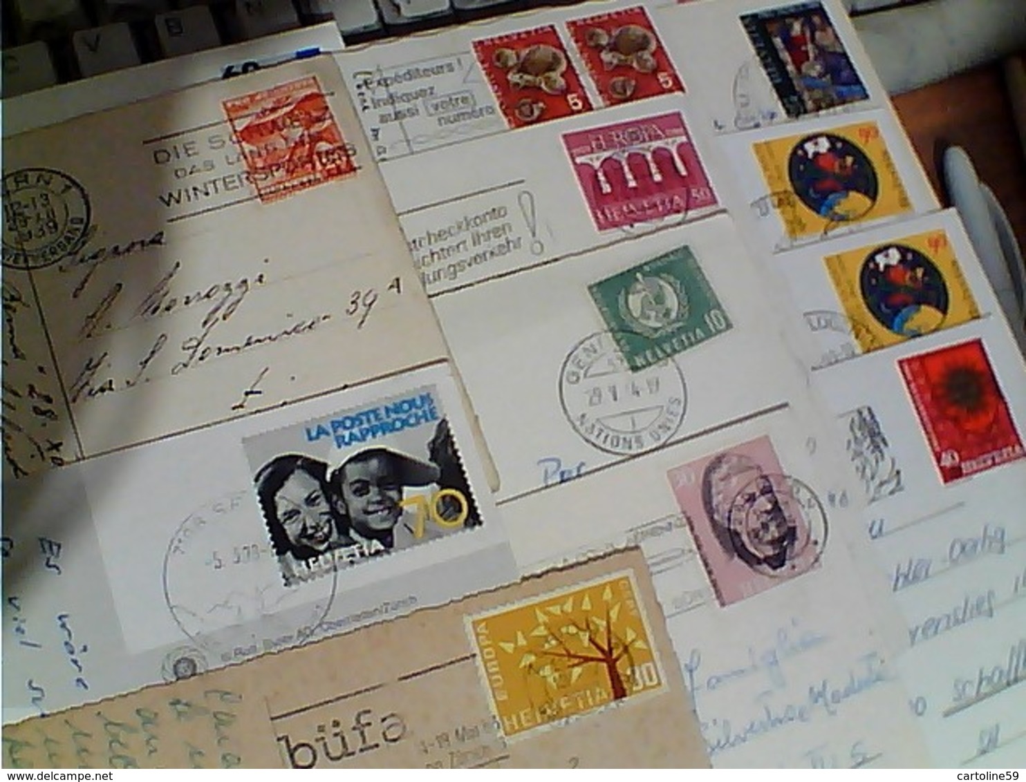 26 CARD STAMP SELO TIMBRE SUISSE SVIZZERA HELVETIA VIGNETTE TARGHETTE POSTALI 1939-1998   GX5960 - Lotti/Collezioni