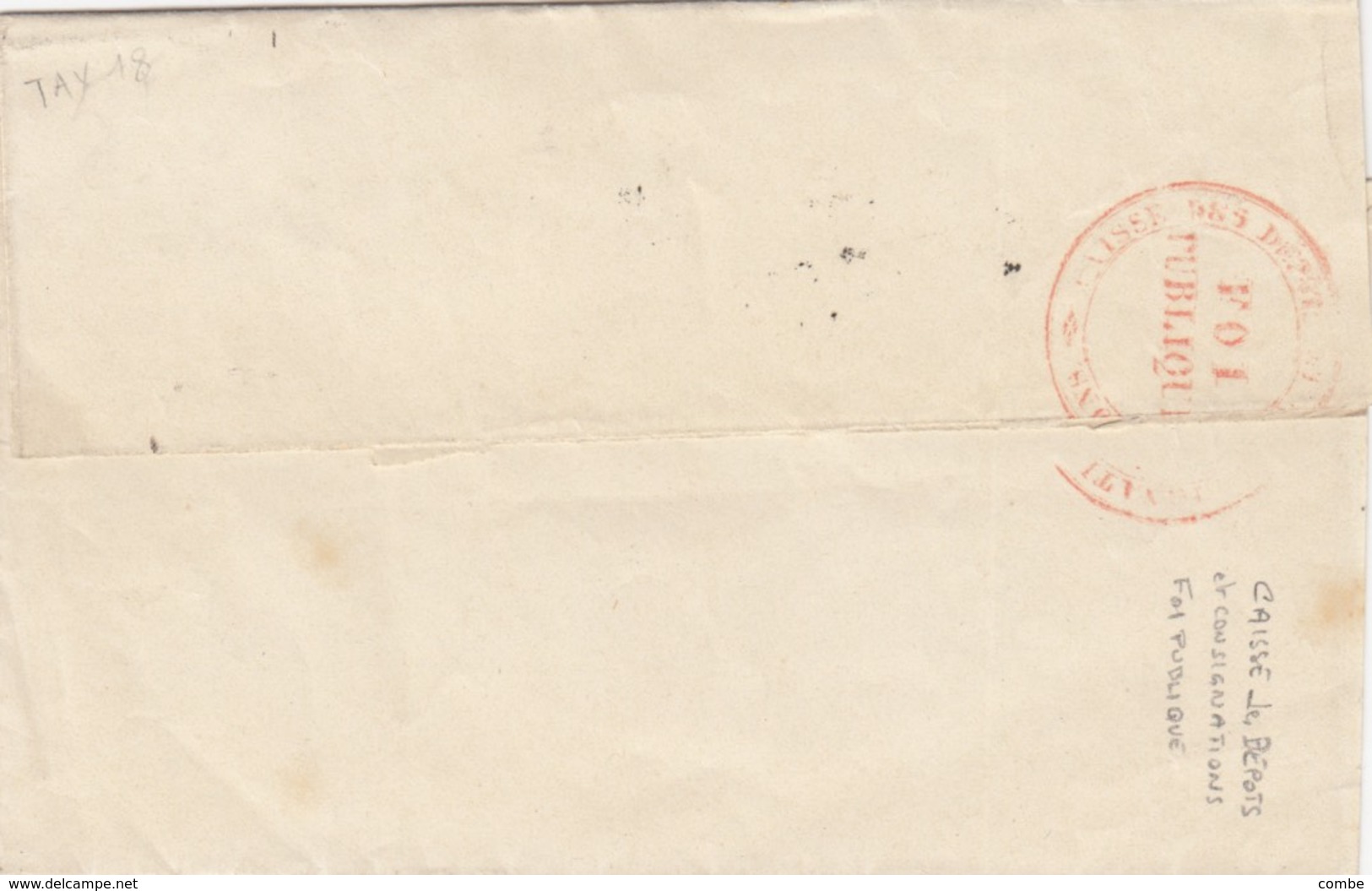 LETTRE.  17 NOVEMBRE 1882. PARIS PARIS POUR  L'AIGLE. N° 18 TAXE 30c. VERSO ROUGE CAISSE DES DEPOTS ET CONSIGNATIONS - 1877-1920: Période Semi Moderne