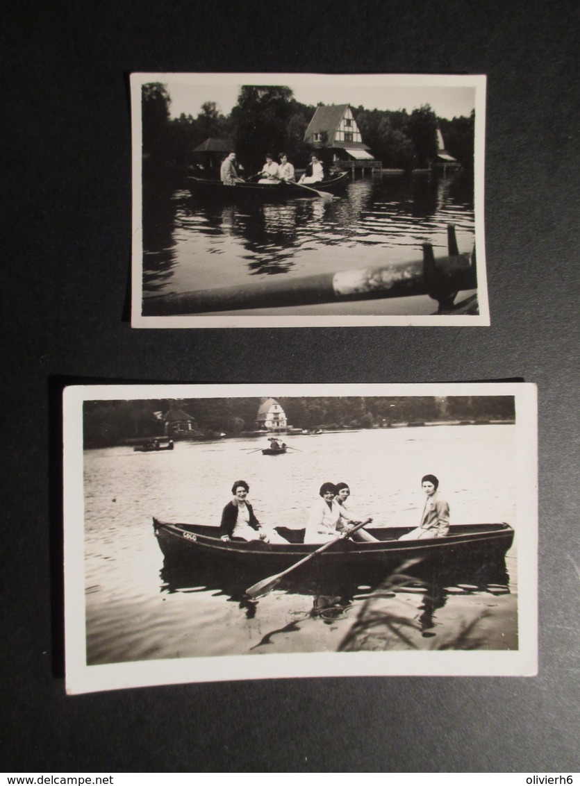 LOT 2 PHOTOS BELGIQUE (M1819) LAC DE GENVAL ? (2 VUES) En Barque Sur Le Lac - Lieux