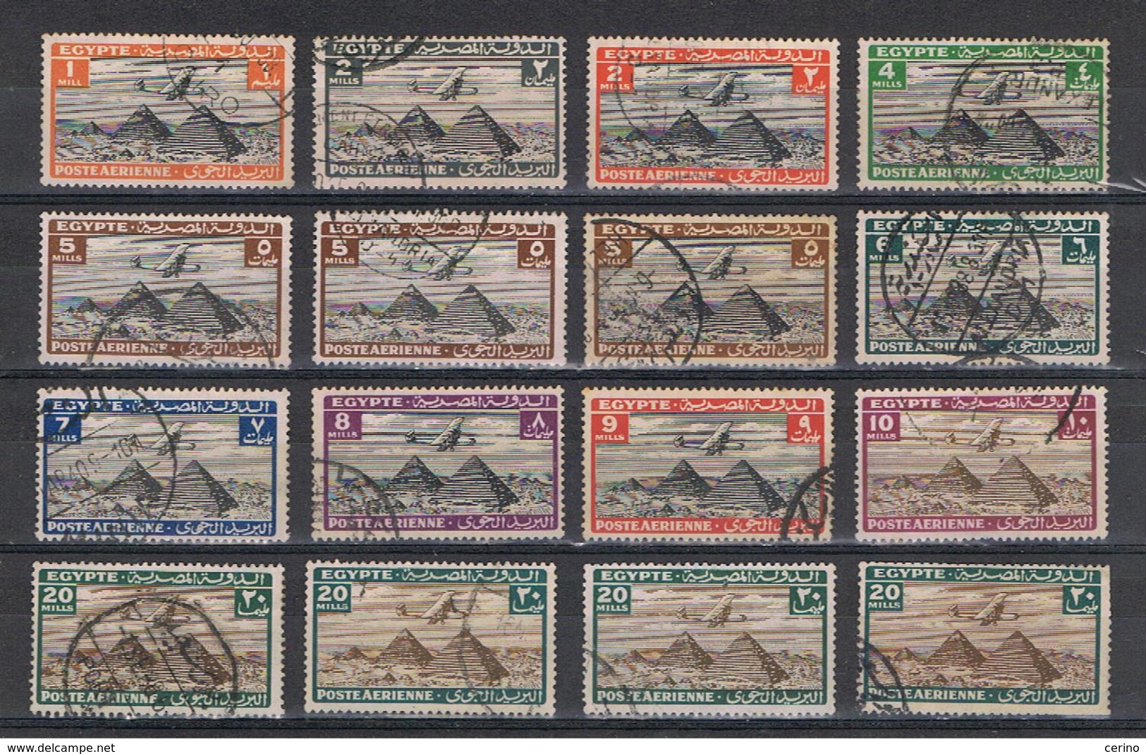 EGITTO:  1933/38  P.A. DEFINITIVA  -  LOTTO  32  VAL. US. -  YV/TELL. 5//28 - Airmail