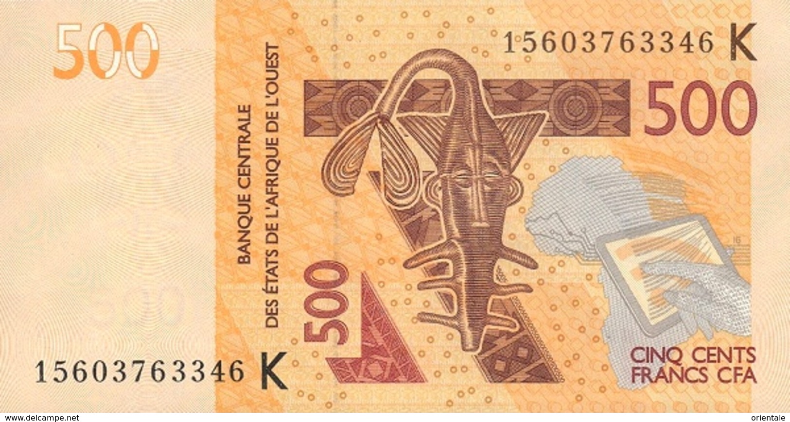 WEST AFRICAN STATES P. 719Kd 500 F 2015 UNC - Senegal