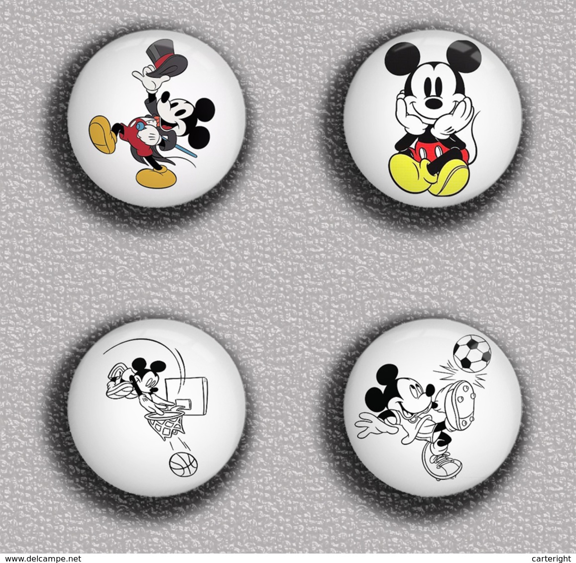 Mickey And Minnie BADGE BUTTON PIN SET 11 (1inch/25mm Diameter) 175 DIFF - Pin's