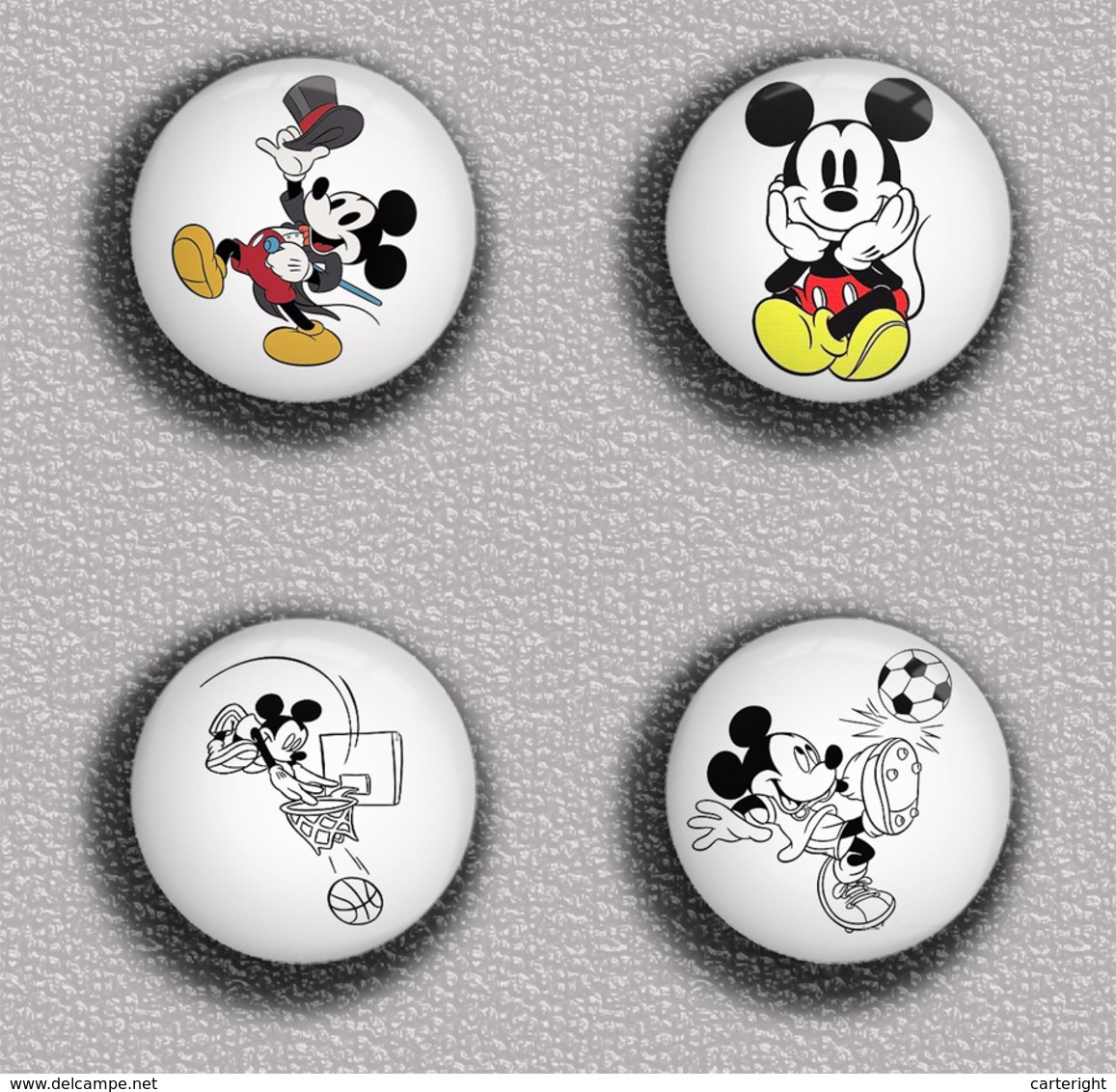 Mickey And Minnie BADGE BUTTON PIN SET 11 (1inch/25mm Diameter) 175 DIFF - Pins