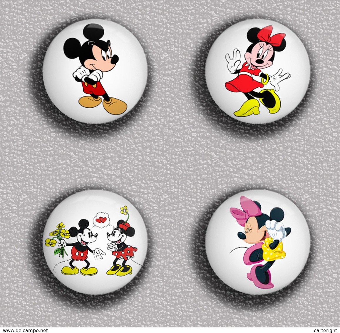 Mickey and Minnie BADGE BUTTON PIN SET 11 (1inch/25mm diameter) 175 DIFF
