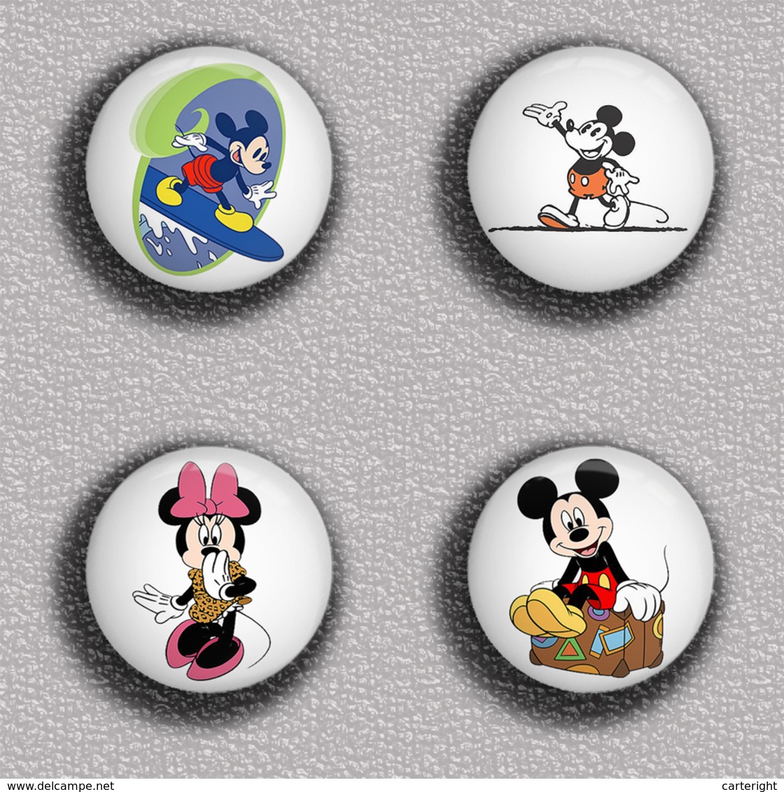 Mickey and Minnie BADGE BUTTON PIN SET 11 (1inch/25mm diameter) 175 DIFF