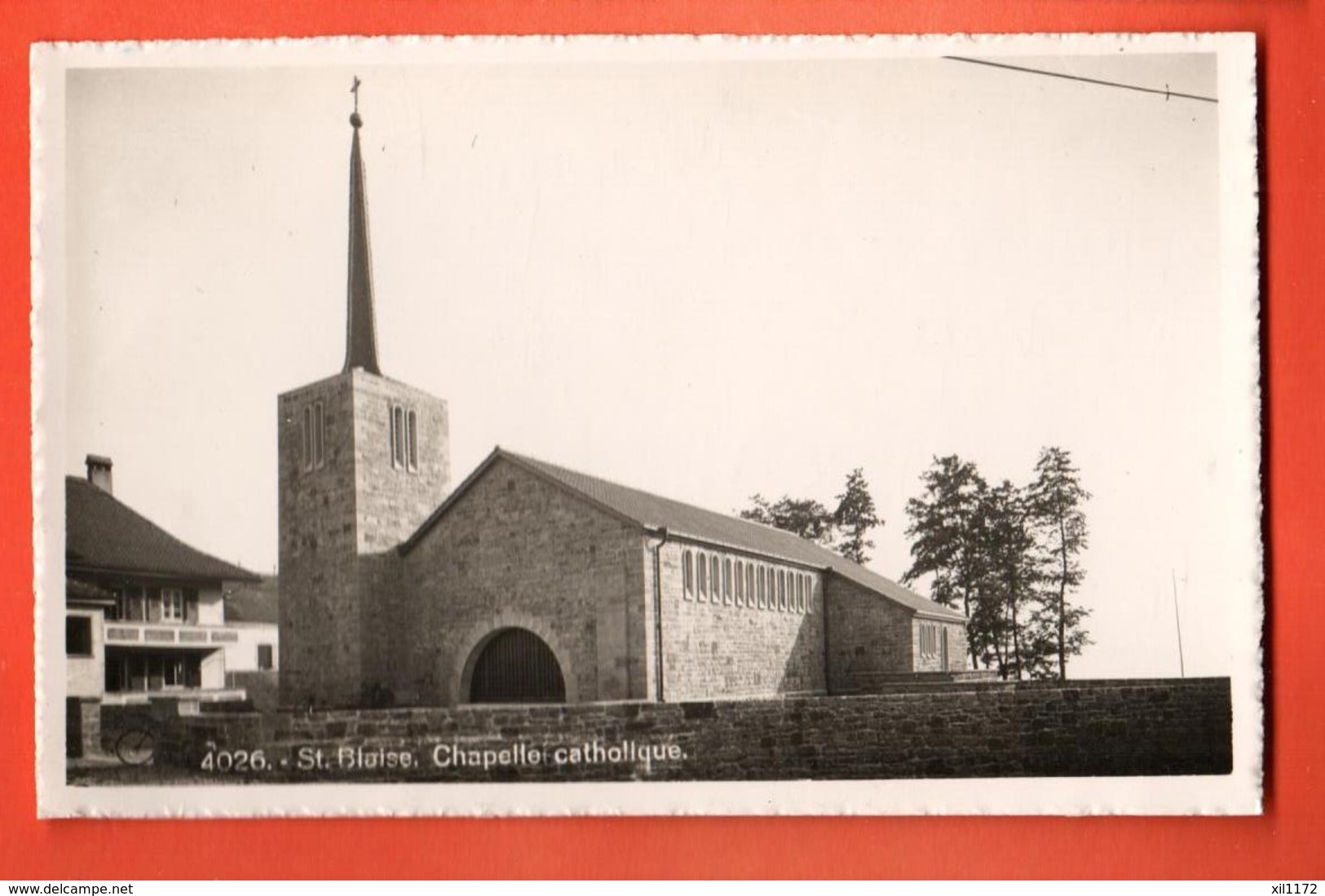 TRD-23 St-Blaise Chapelle Catholique. Visa Censure ACF 1939 Non Circulé - Saint-Blaise