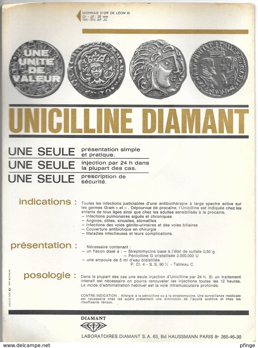 Monnaie D'or De Leon III  - Publicité Médicale Unicilline Diamant - Specimen