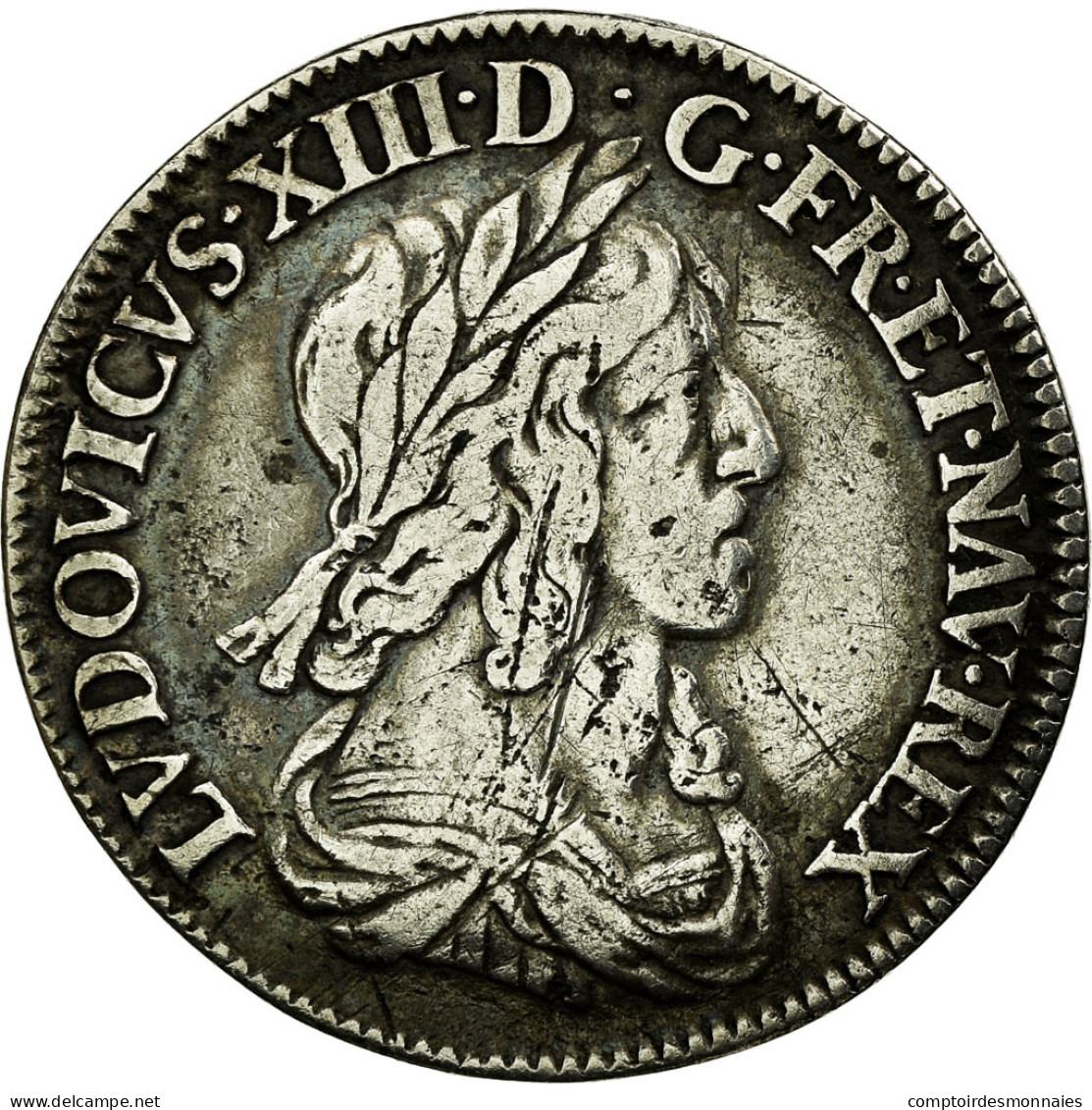 France, Louis XIII, 1/4 écu, 2e Poinçon De Warin, 1643, Paris, Argent, TB+ - 1610-1643 Louis XIII Le Juste