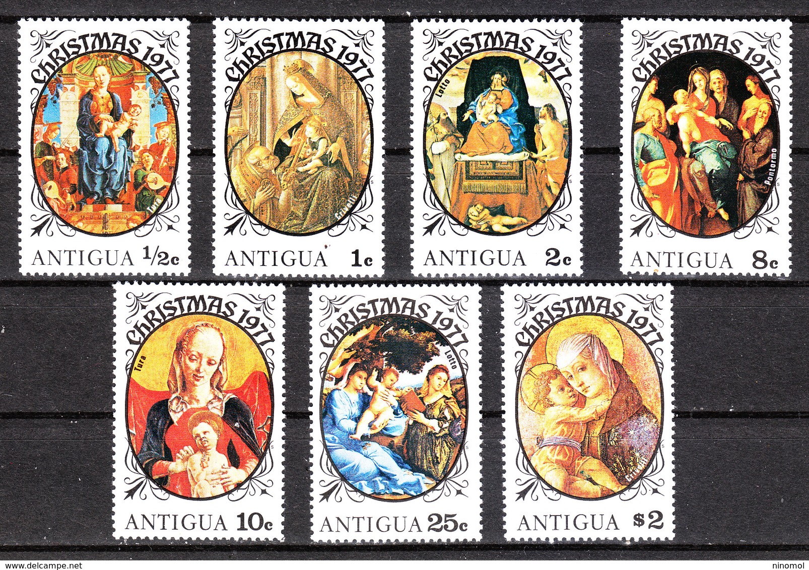 1977  -  Antigua. Natale, Riquadri Di Madonna Con Bambino. Madonna With Child. Christmas. MNH - Natale