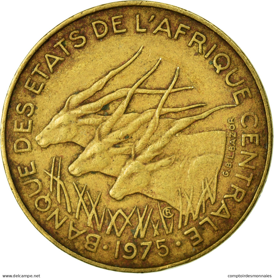 Monnaie, États De L'Afrique Centrale, 10 Francs, 1975, Paris, TB - República Centroafricana