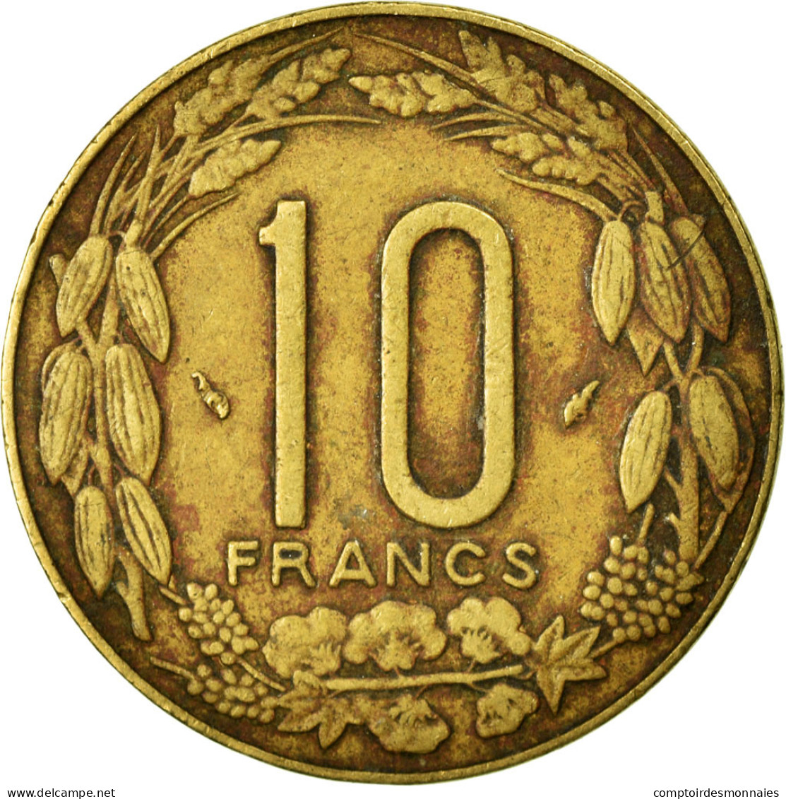 Monnaie, États De L'Afrique Centrale, 10 Francs, 1975, Paris, TB - Repubblica Centroafricana