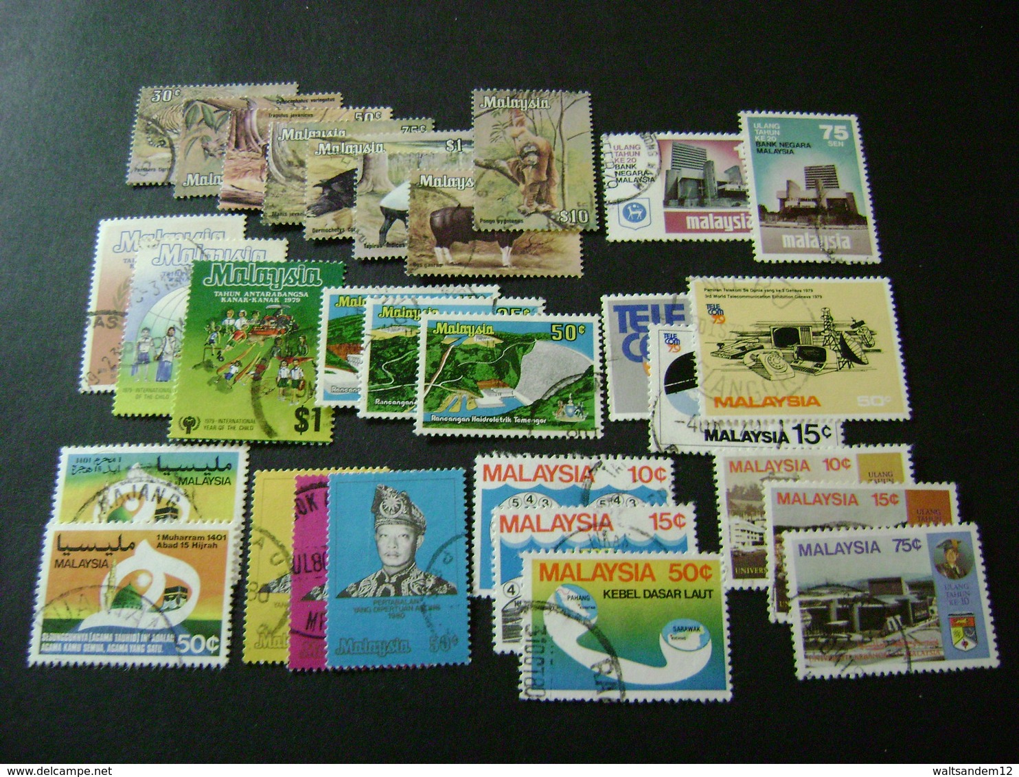 Malaysia 1979-1982 Complete Stamp Issues (SG 190-245, 247-252) 2 Images - Used - Malaysia (1964-...)