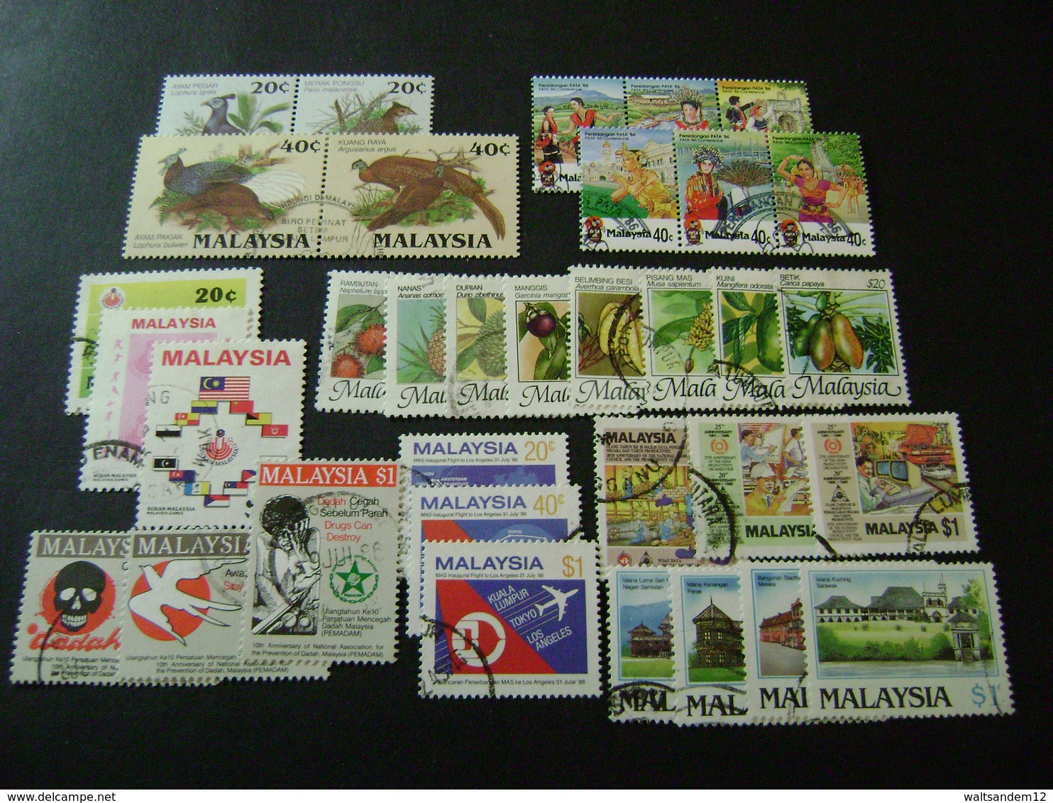 Malaysia 1986-1989 Complete Stamp Issues (SG 331-431) 4 Images - Used - Malaysia (1964-...)