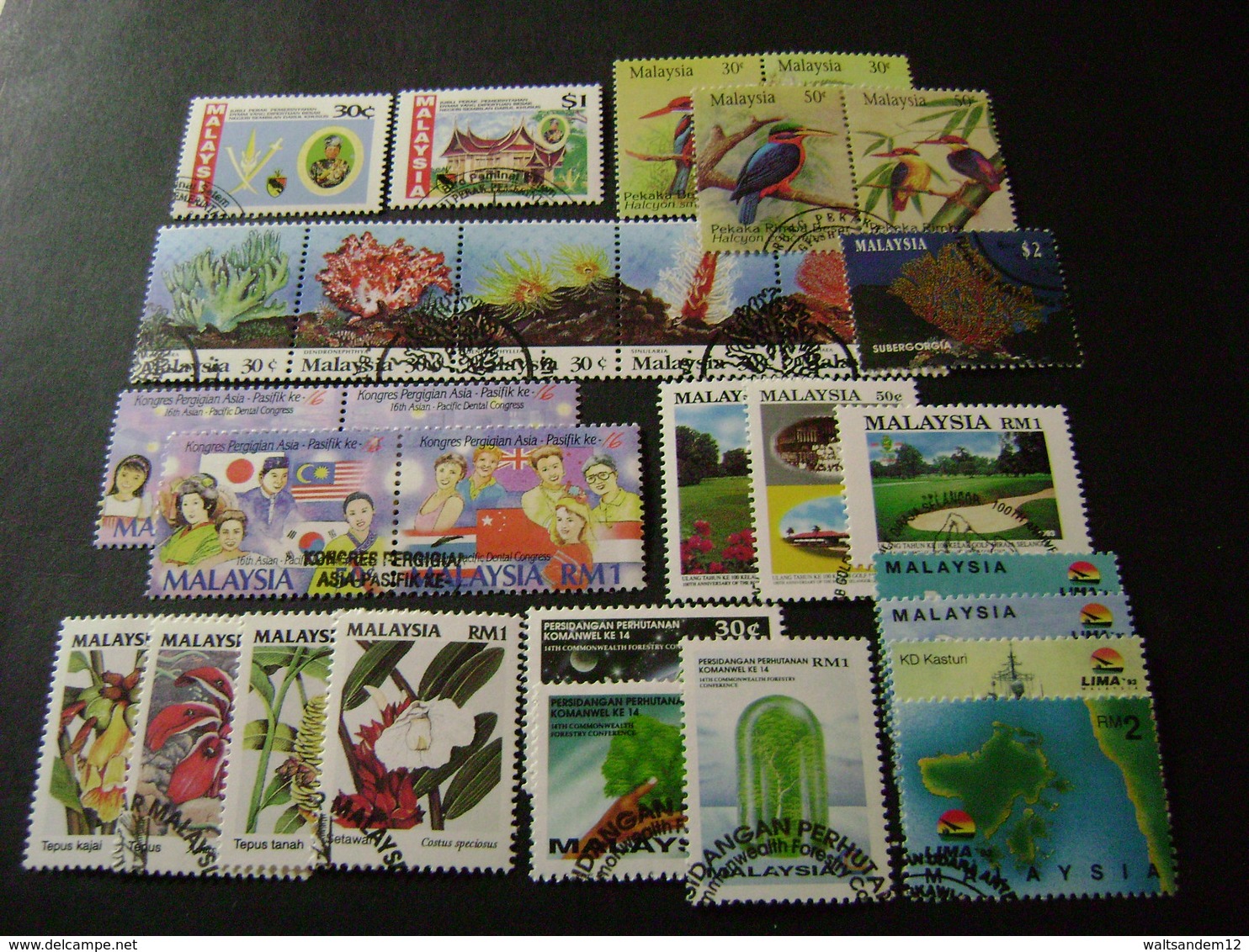 Malaysia 1990-1993 Complete Stamp Issues (SG 432-460, 462-496, Ms497, 498-519) 3 Images - Used - Malaysia (1964-...)