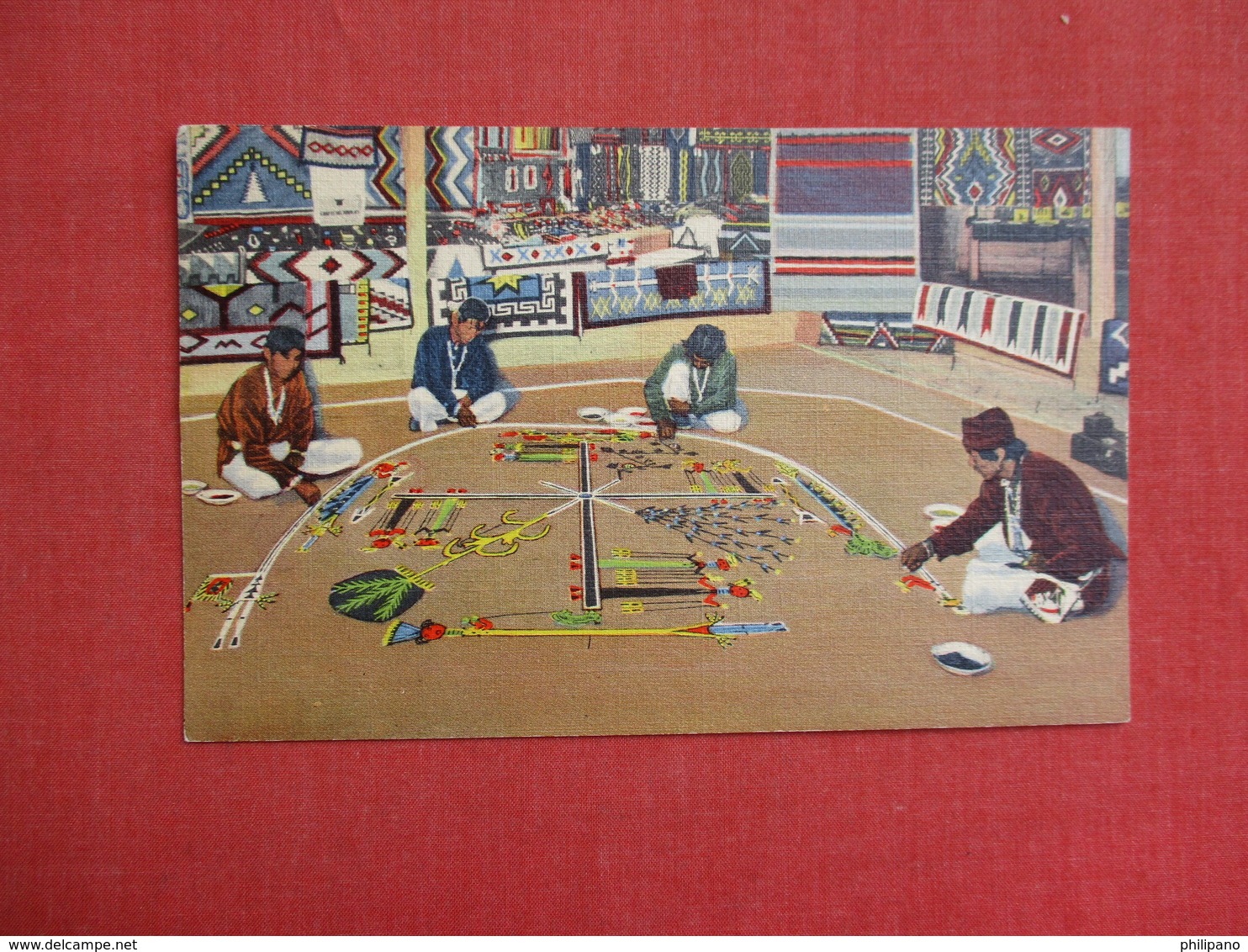 Sand Painting Navajo Indians   >  3086 - Native Americans