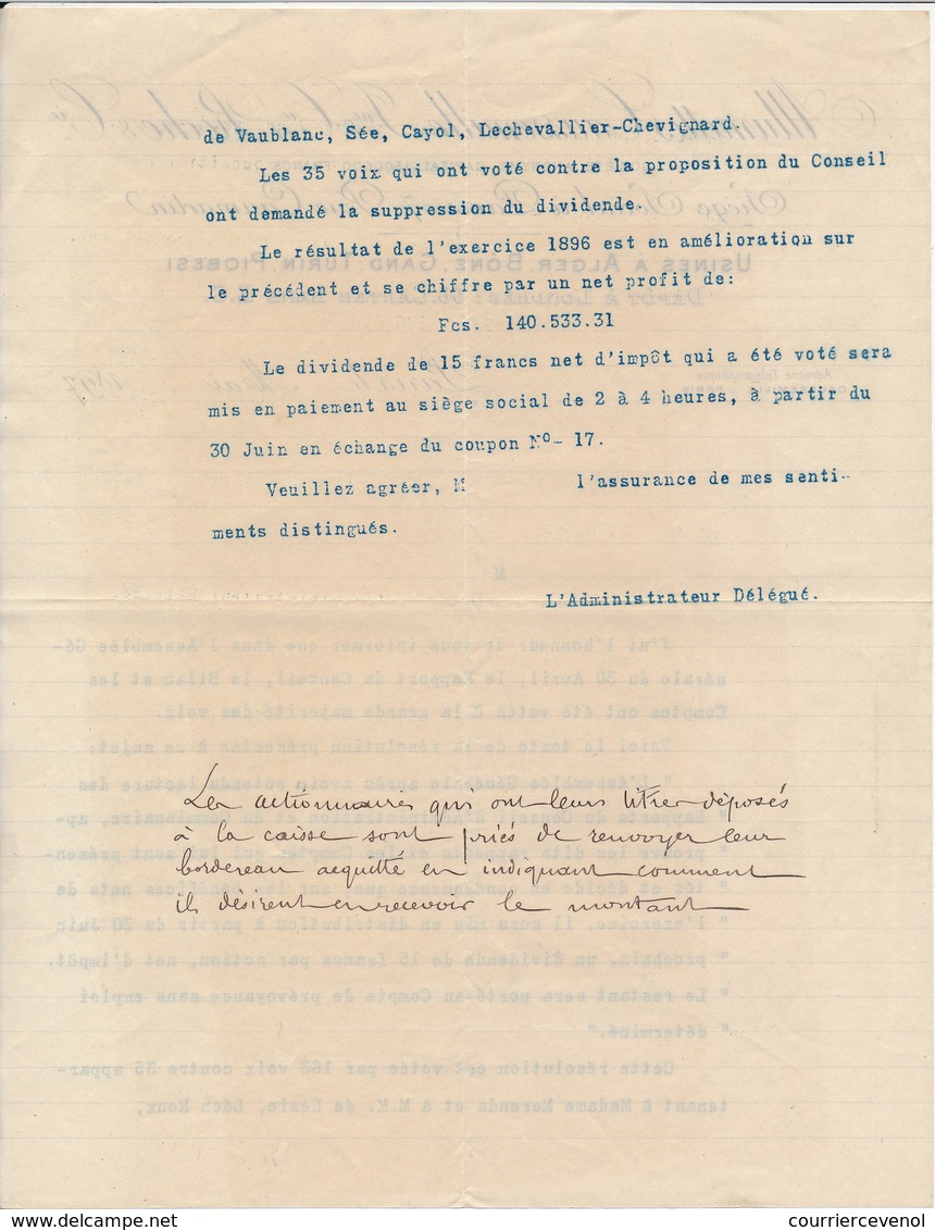 FRANCE - En-tête De Lettre "Allumettes Caussemille Et Roche Cie" Paris 7 Rue Caumartin - 1897 - Texte Polycopié - 1900 – 1949