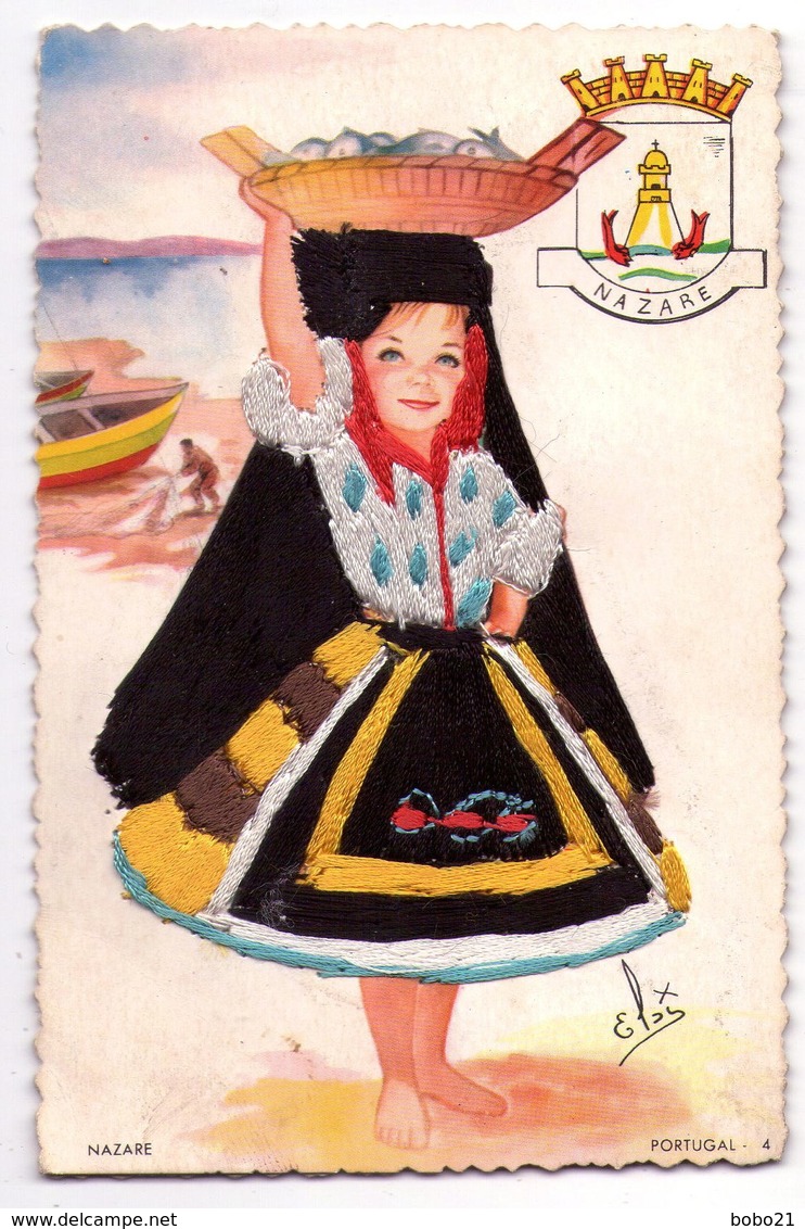 3475 - Cp Fantaisie - Portugal : Nazare - Costume Régional Brodé ( Cp Signée ) - éd. Neconsar - - Autres & Non Classés