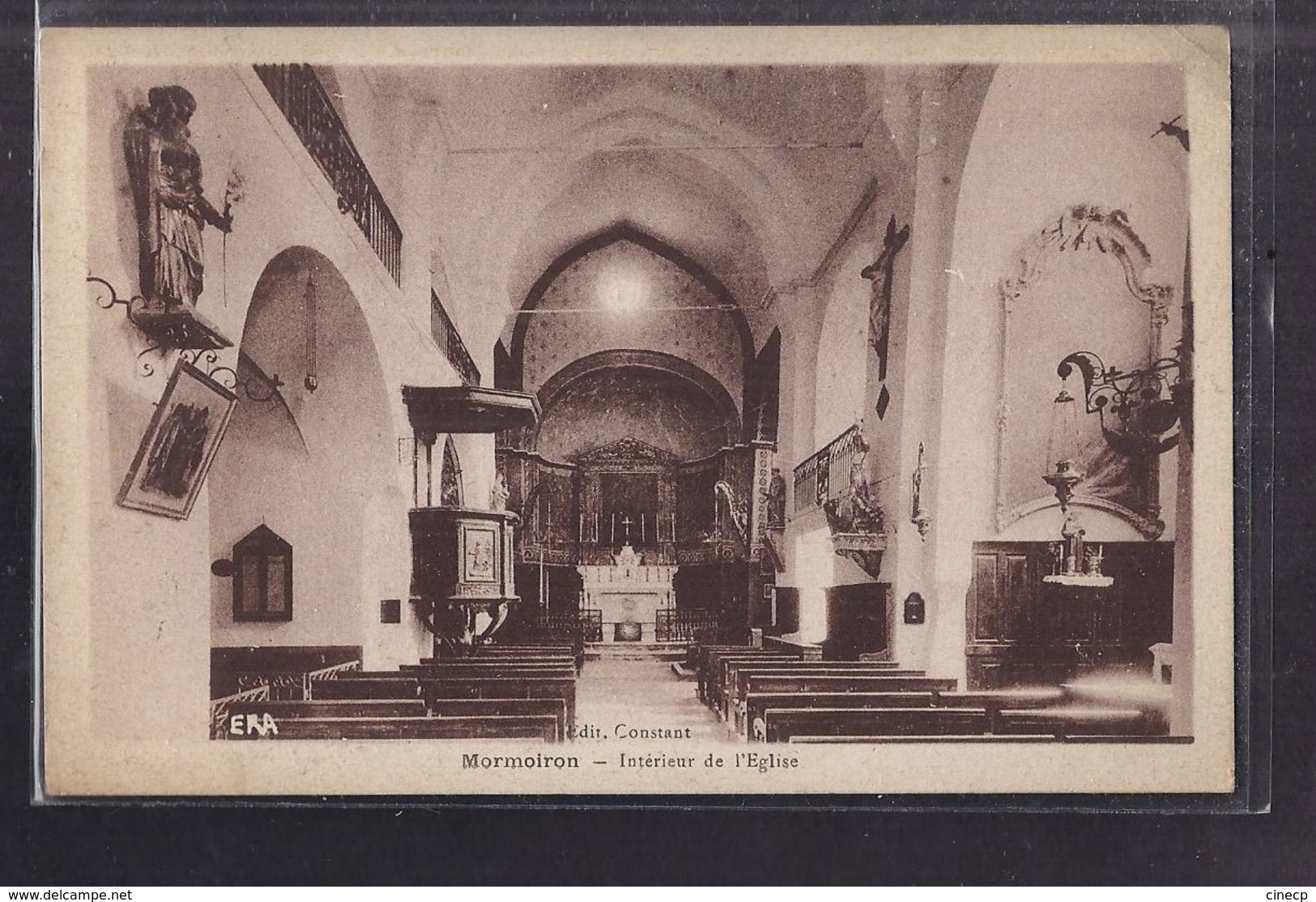 CPA 84 - MORMOIRON - Intérieur De L'Eglise - TB PLAN EDIFICE RELIGIEUX + Jolie Oblitération Verso - Mormoiron