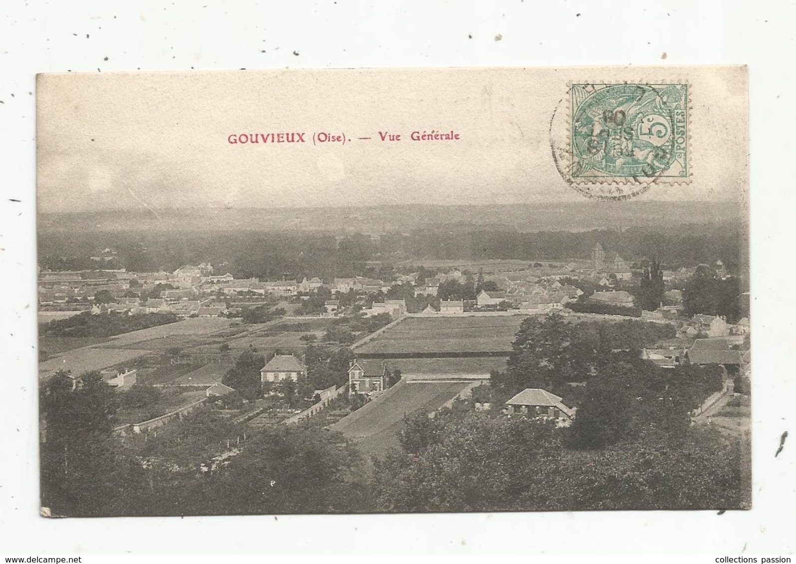 Cp , 60 , GOUVIEUX ,vue Générale , Voyagée 1906 - Sonstige & Ohne Zuordnung