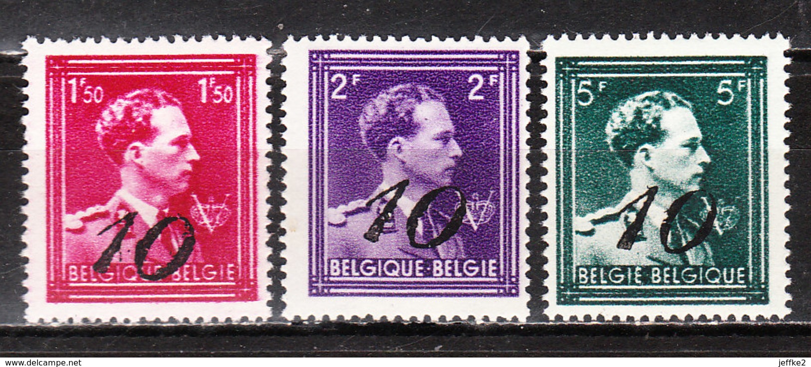 724N/P**  Leopold III Col Ouvert Surchargé -10% - MORLANWELZ - Série Complète - MNH** - LOOK!!!! - 1946 -10%