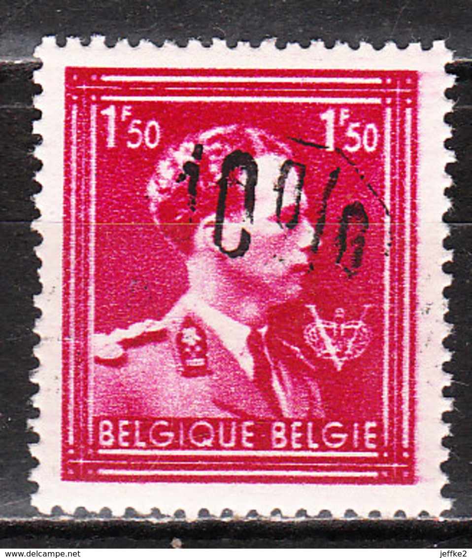 724N**  Leopold III Col Ouvert Surchargé -10% - MOUSCRON - MNH** - LOOK!!!! - 1946 -10%