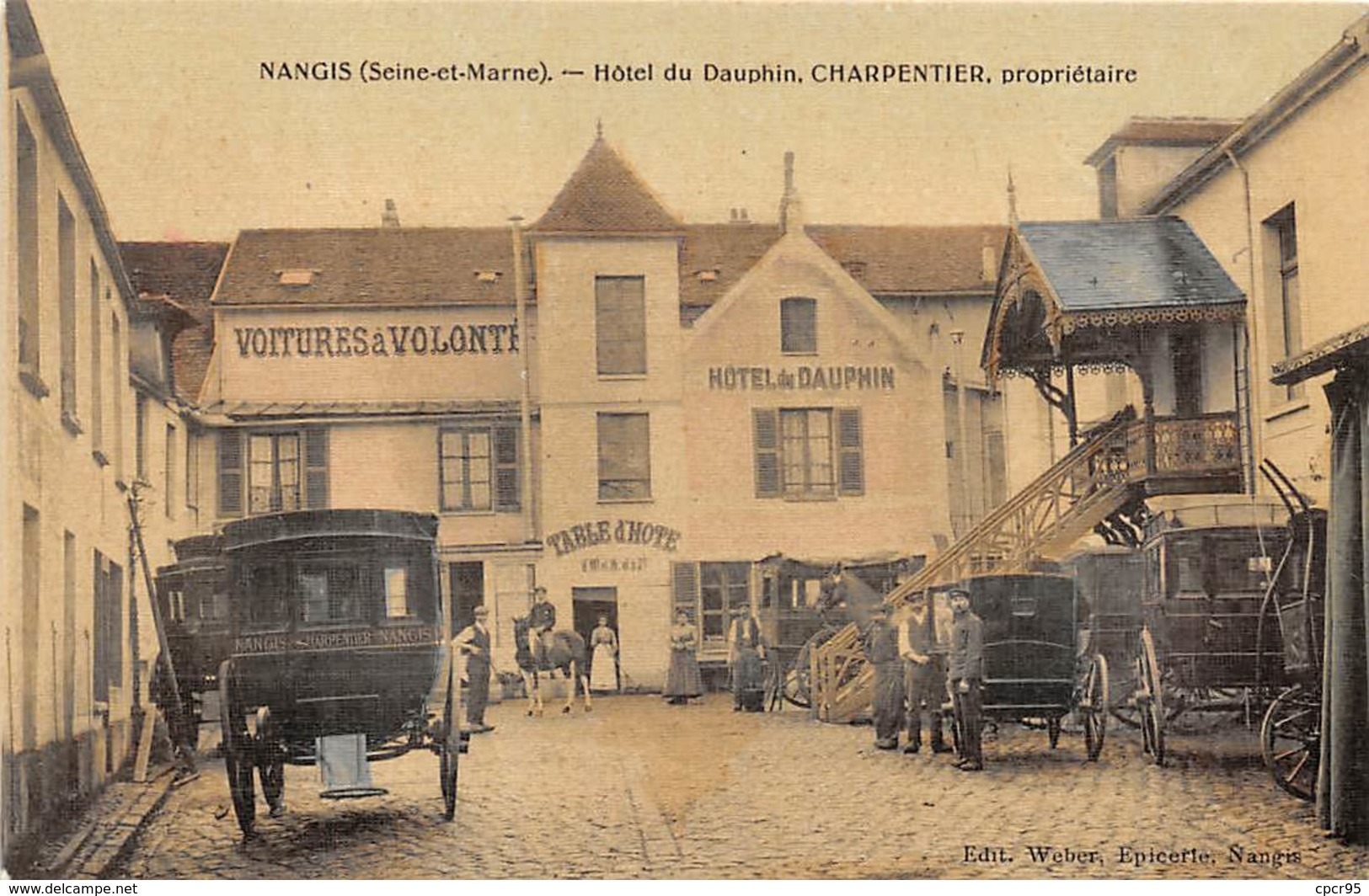 77 . N° 51787 . Nangis . Hotel Du Dauphin . Charpentier . Carte Toilé - Nangis