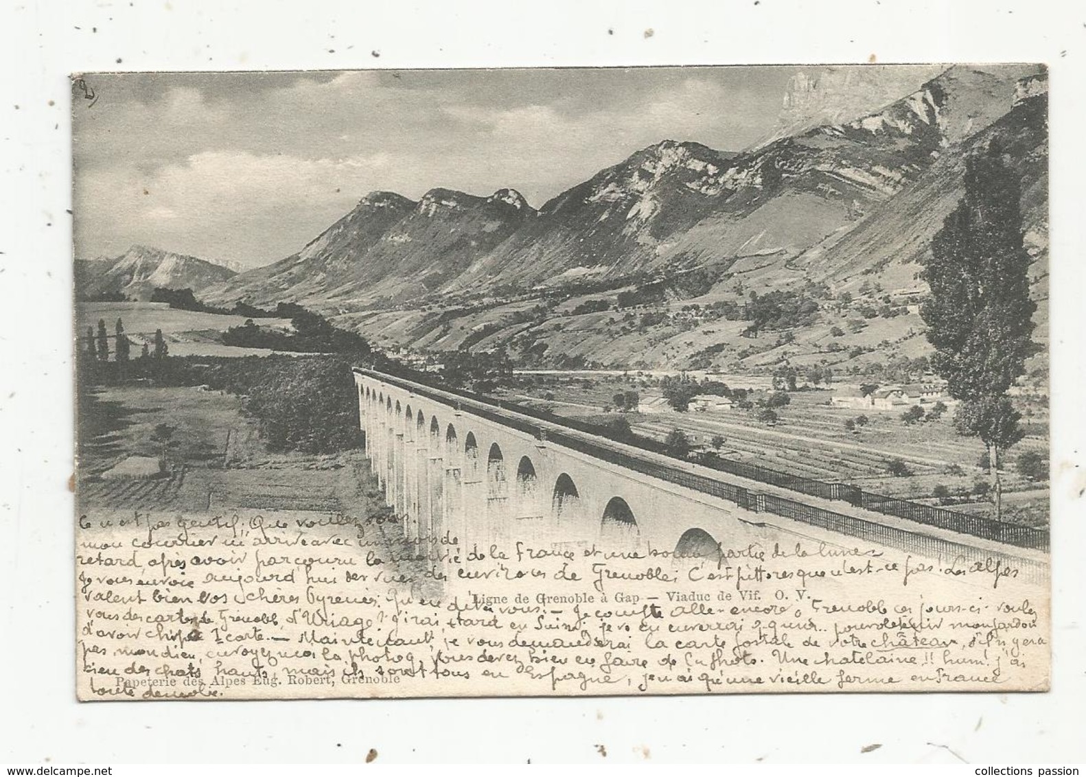 Cp , Chemin De Fer , Ligne De GRENOBLE à GAP , Viaduc De VIF , Dos Simple, Voyagée, 38 , Isére - Ouvrages D'Art