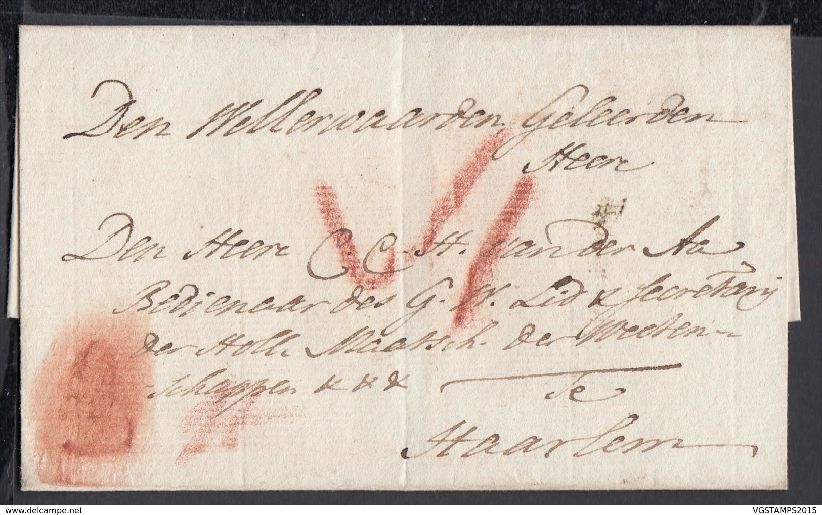 Pays-Bas 1792 - Précurseur " Zutphen "vers Haarlem -Marque A La Craie (6G24546) DC0884 - ...-1852 Precursori