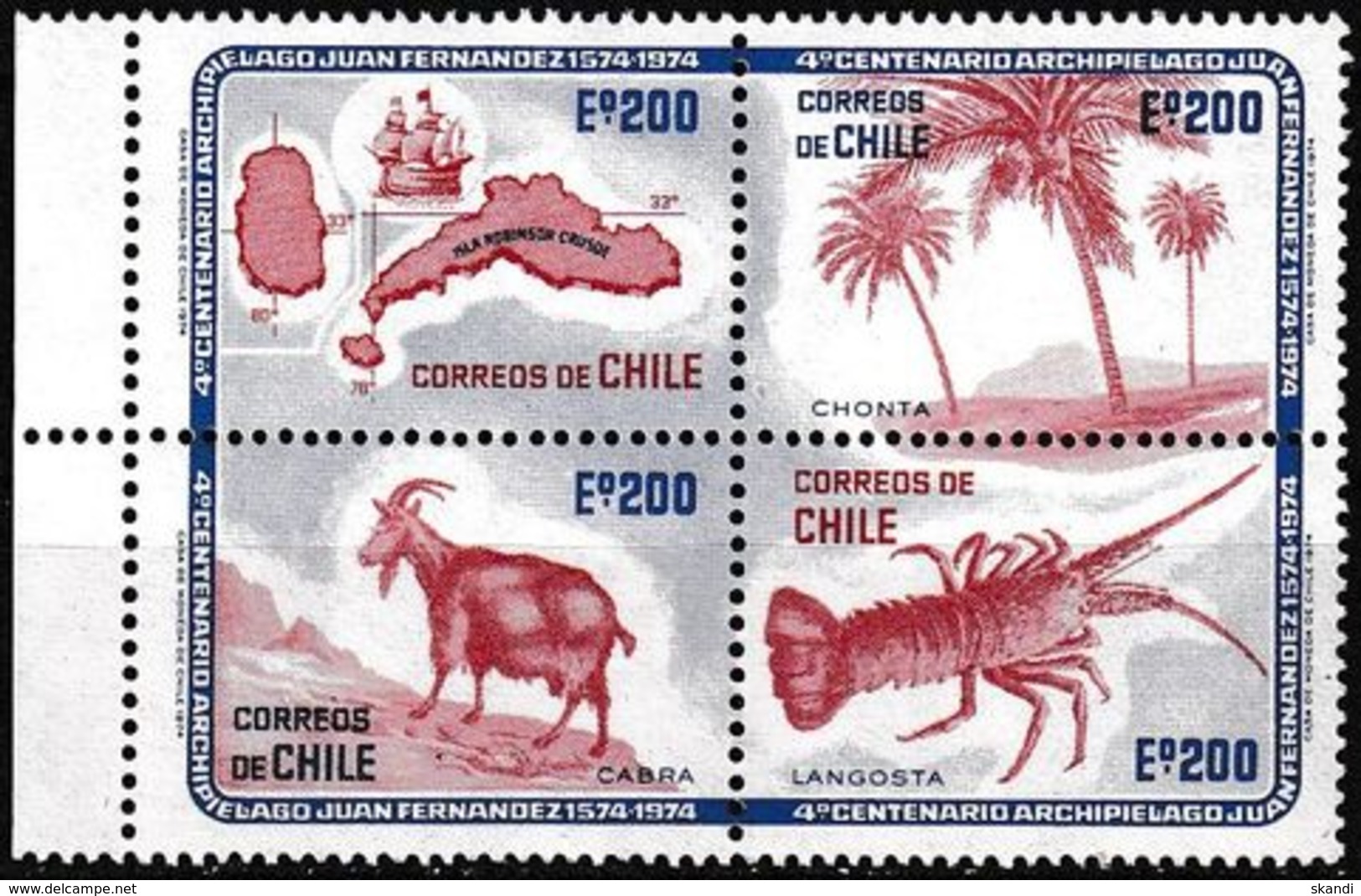 CHILE 1974 Mi-Nr. 818/21 ** MNH - Chile