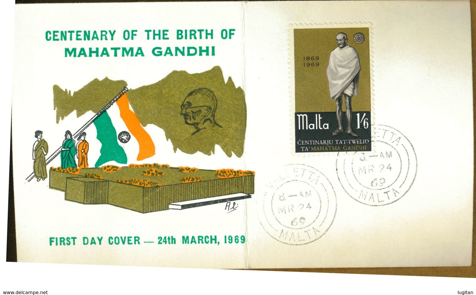 MALTA - MAHATMA GANDHY- Y 1969 FDC - Malta