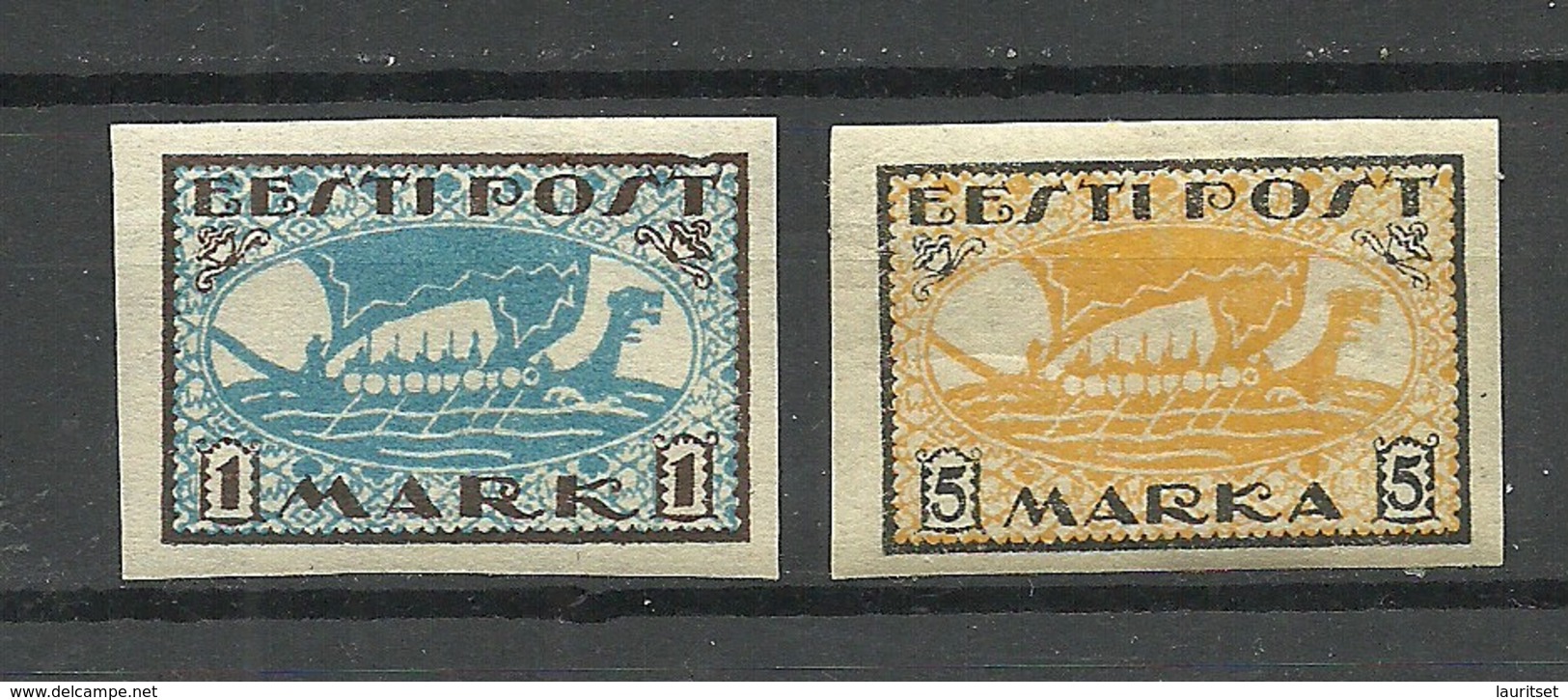 Estonia Estonie 1919 Wiking Ship Michel 12 - 13 X * - Estland