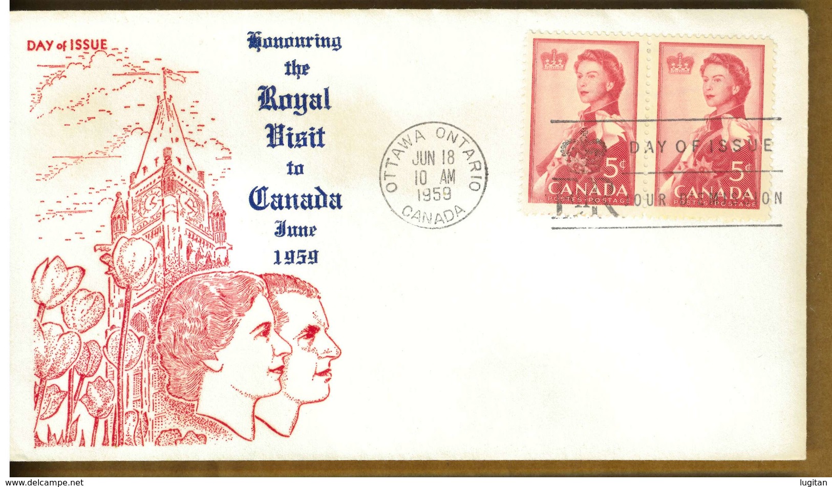 CANADA  - VISITA REALE REGINA ELISABETTA II -  Y 1959 - FDC - 1952-1960