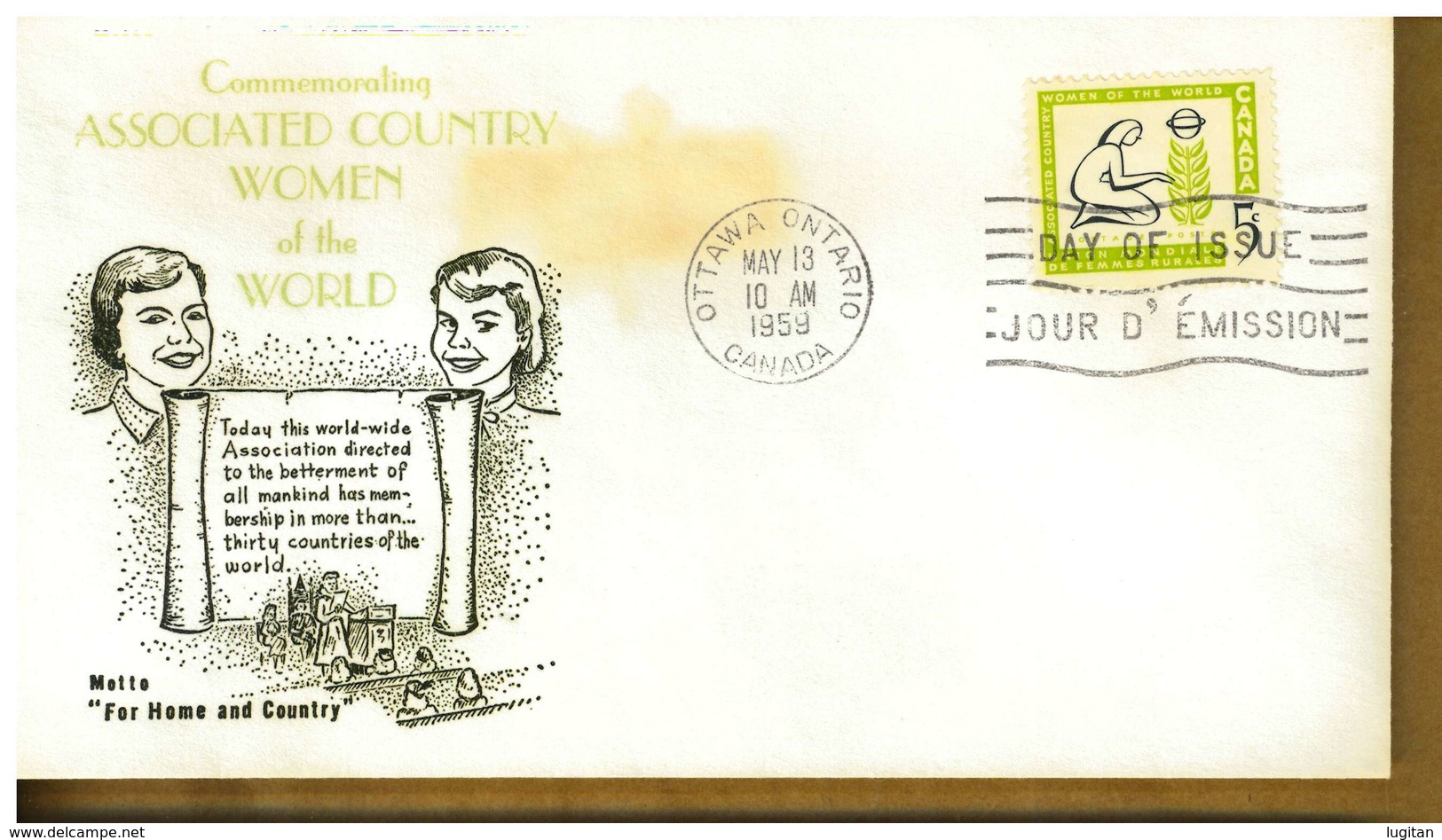 CANADA  - ASSOCIATED COUNTRY WOMAN OF THE WORLD -  Y 1959 - FDC - 1952-1960