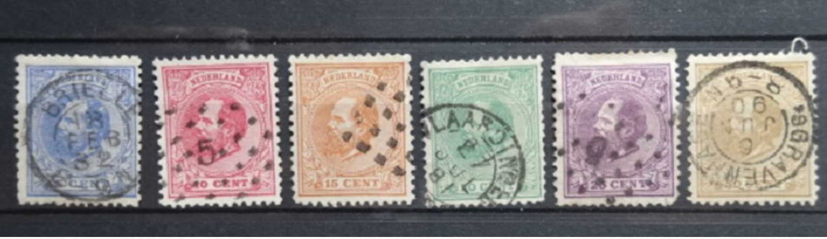 NEDERLAND  1867-88     Nr. 7 - 12    Gestempeld    CW  400,00 - Gebraucht