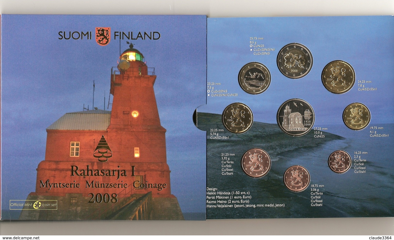 Coffret BU  Finlande  Année  2008 - Finlande