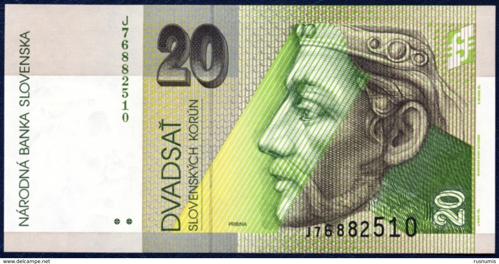 SLOVAKIA SLOWAKEI SLOVAQUIE SLOVACCHIA ESLOVAQUIA 20 KORUN P-20e Prince Pribina Castle Nitra - Neutra 2001 UNC - Slovaquie