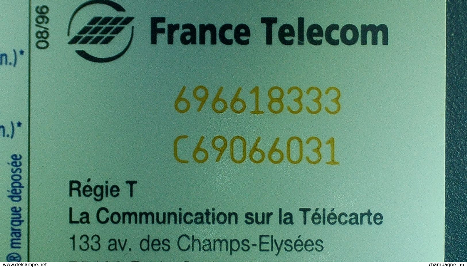 FRANCE TÉLÉCARTE OPÉRATEURS TELECOM 1996 F685 980 SC7 N.D.C. PERSONNAGE ALLO " 50 UNITÉ UTILISÉE