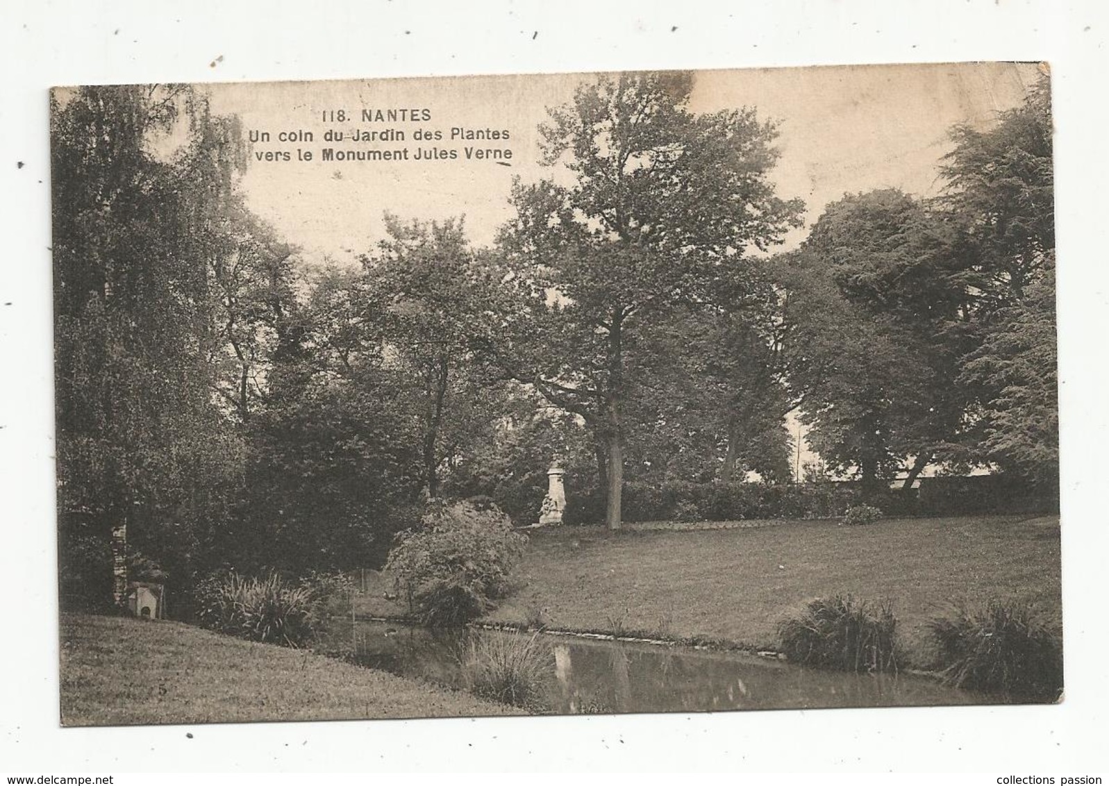 Cp , 44 ,NANTES ,un Coin Du Jardin Des Plantes ,vers Le Monument Jules VERNE ,écrite1941 - Nantes