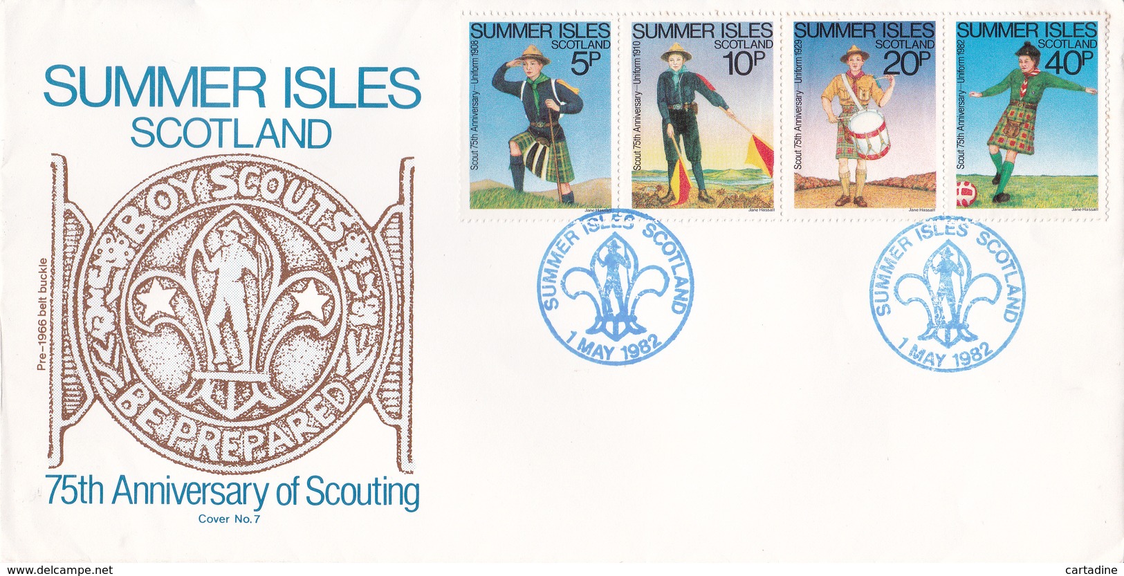 Summer Isles Scotland  - FDC - 1982 75TH ANNIVERSARY OF SCOUTING - Emissions Locales