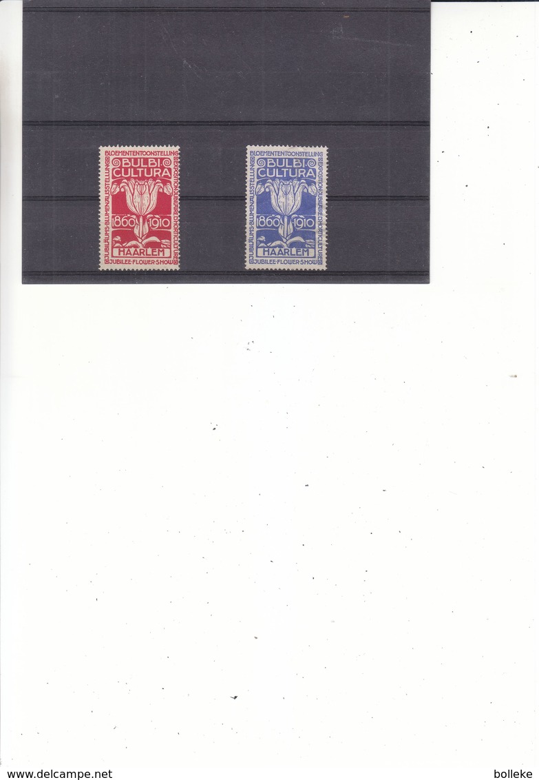 VIGNETTES - Pays Bas - Fleurs - Tulipes - 2 Vignettes De 1910 ( * ) - Bloemententoonstelling - - Unused Stamps