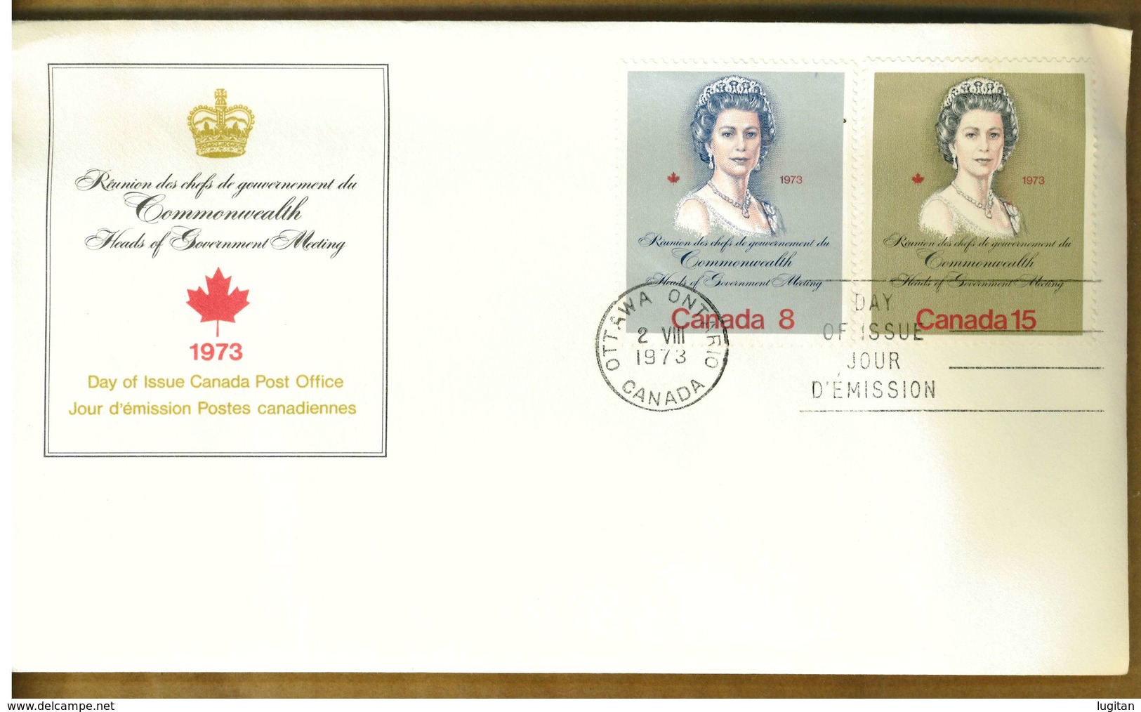 CANADA -   1973 Royal Visit And Commonwealth Heads Of Government Meeting, Ottawa  - FDC Y 1973 - 1971-1980